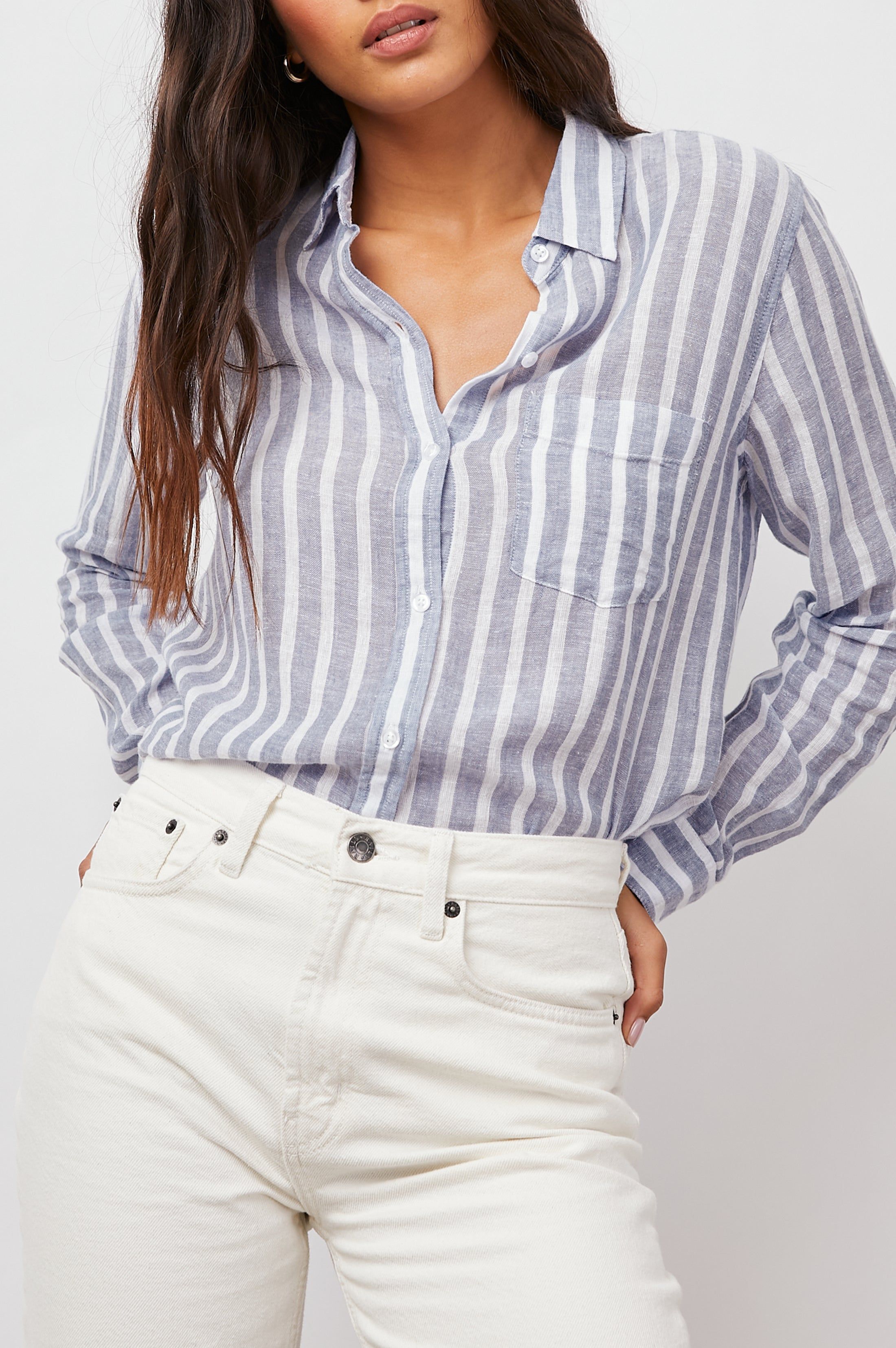 CHARLI SHIRT - RHONE STRIPE sold by Rails product image thumbnail 2