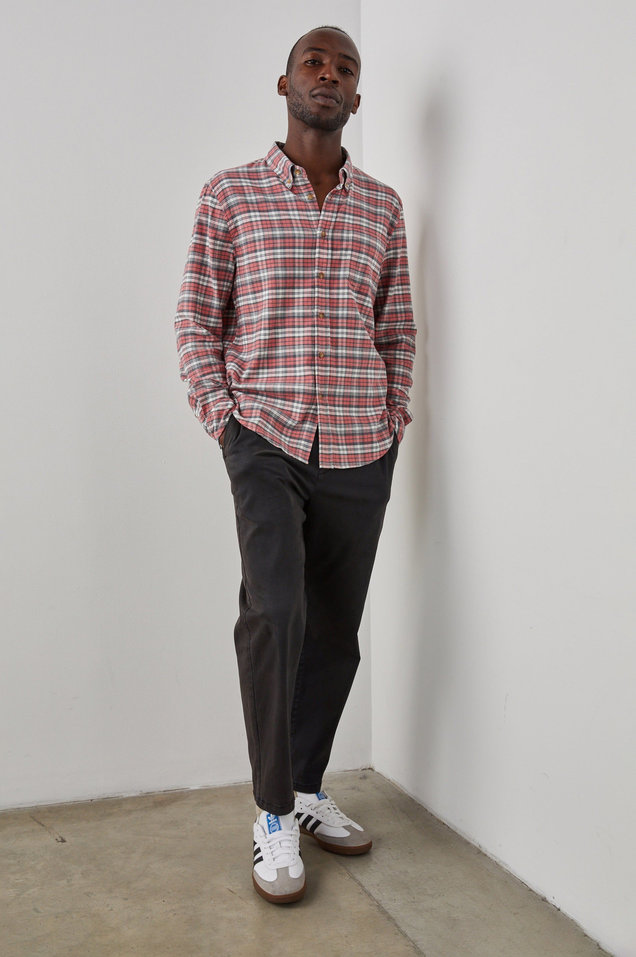 REID SHIRT - SCARLET CHARCOAL WHITE sold by Rails product image thumbnail 4