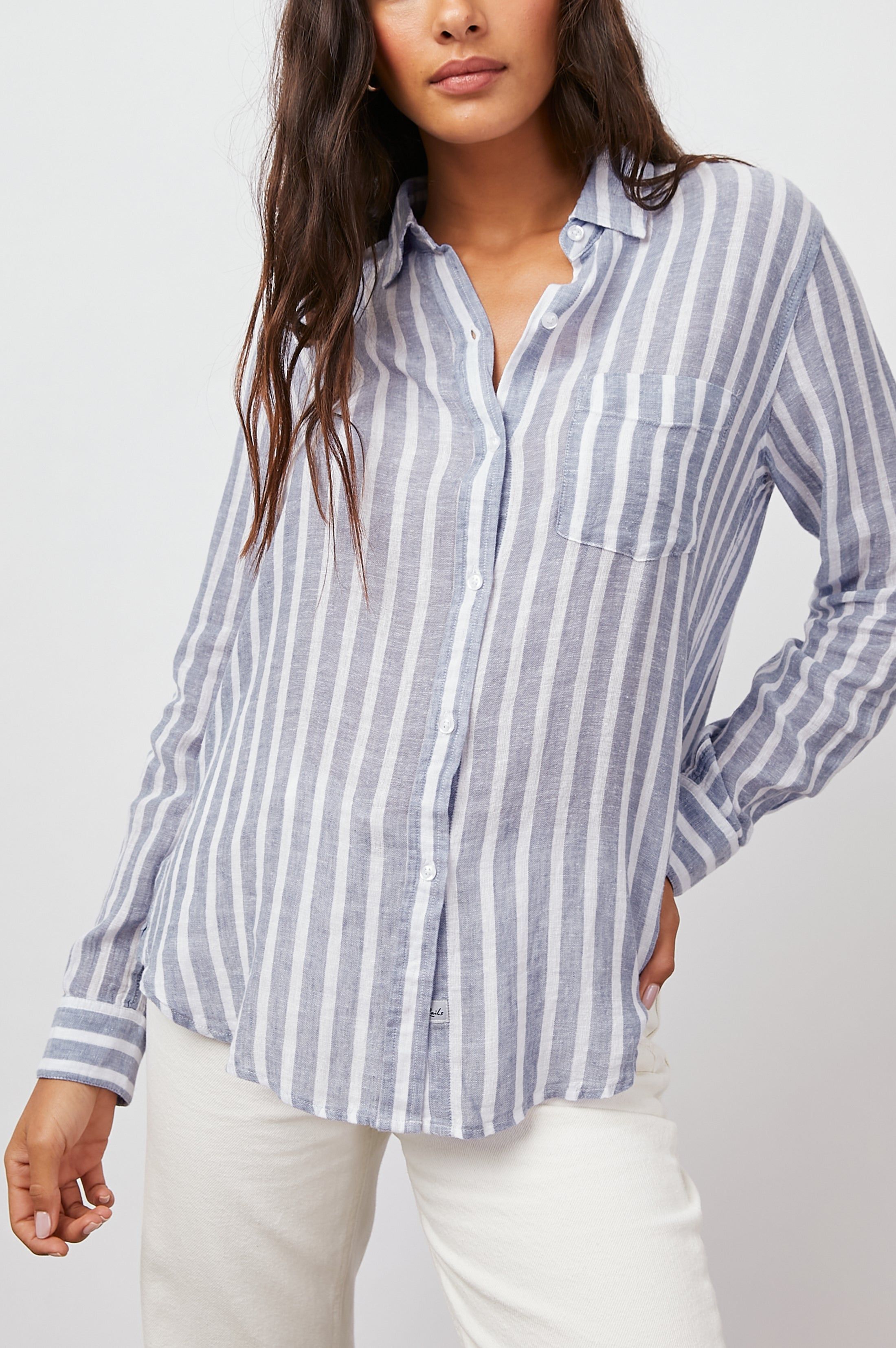 CHARLI SHIRT - RHONE STRIPE sold by Rails
