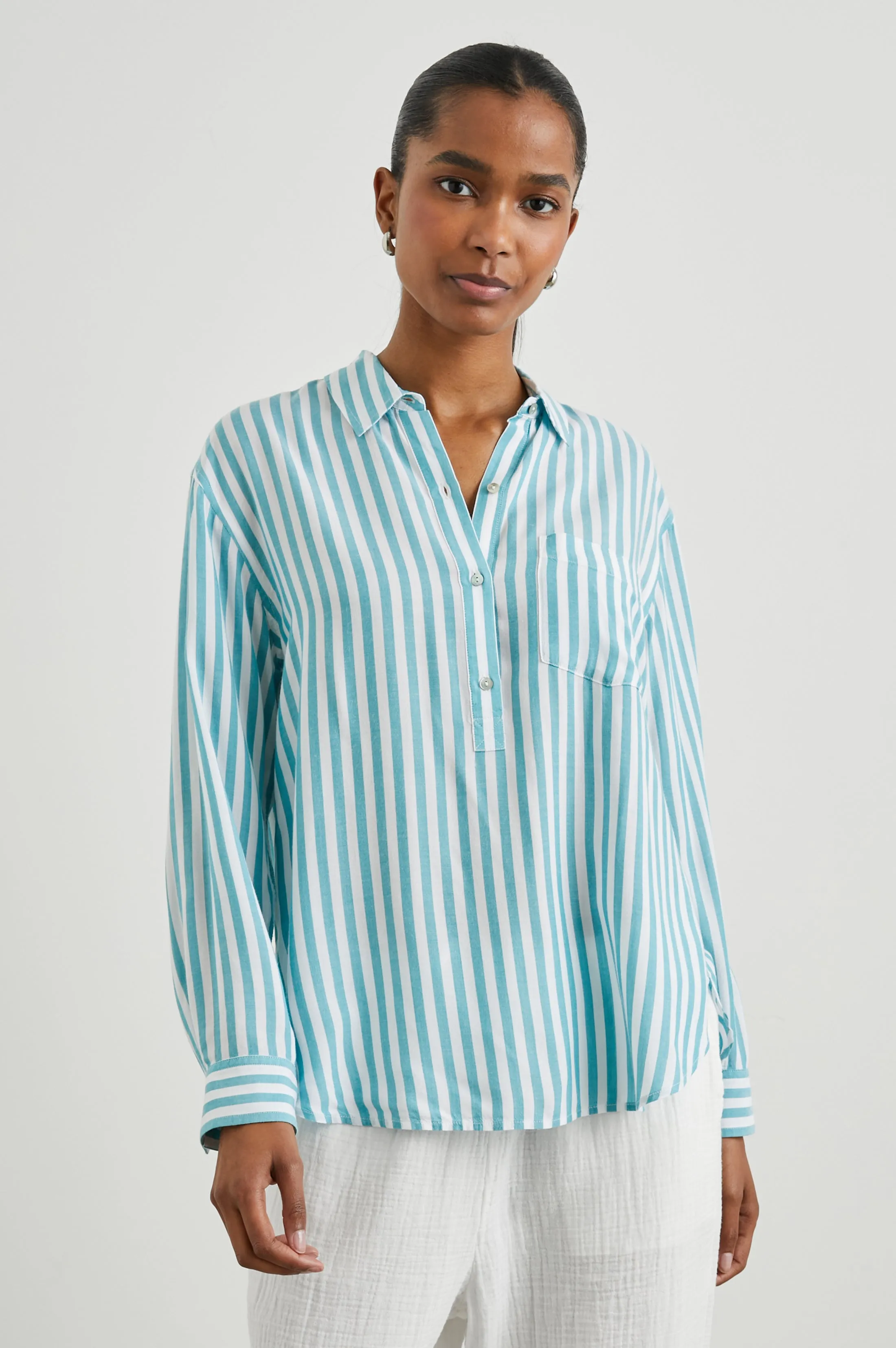 ELLE SHIRT - SALTAN STRIPE sold by Rails
