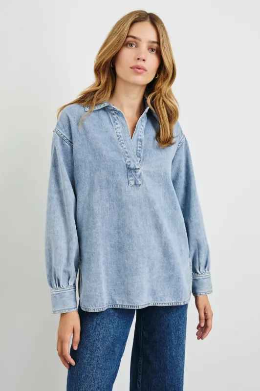 BENNETT TOP - FADED INDIGO sold by Rails