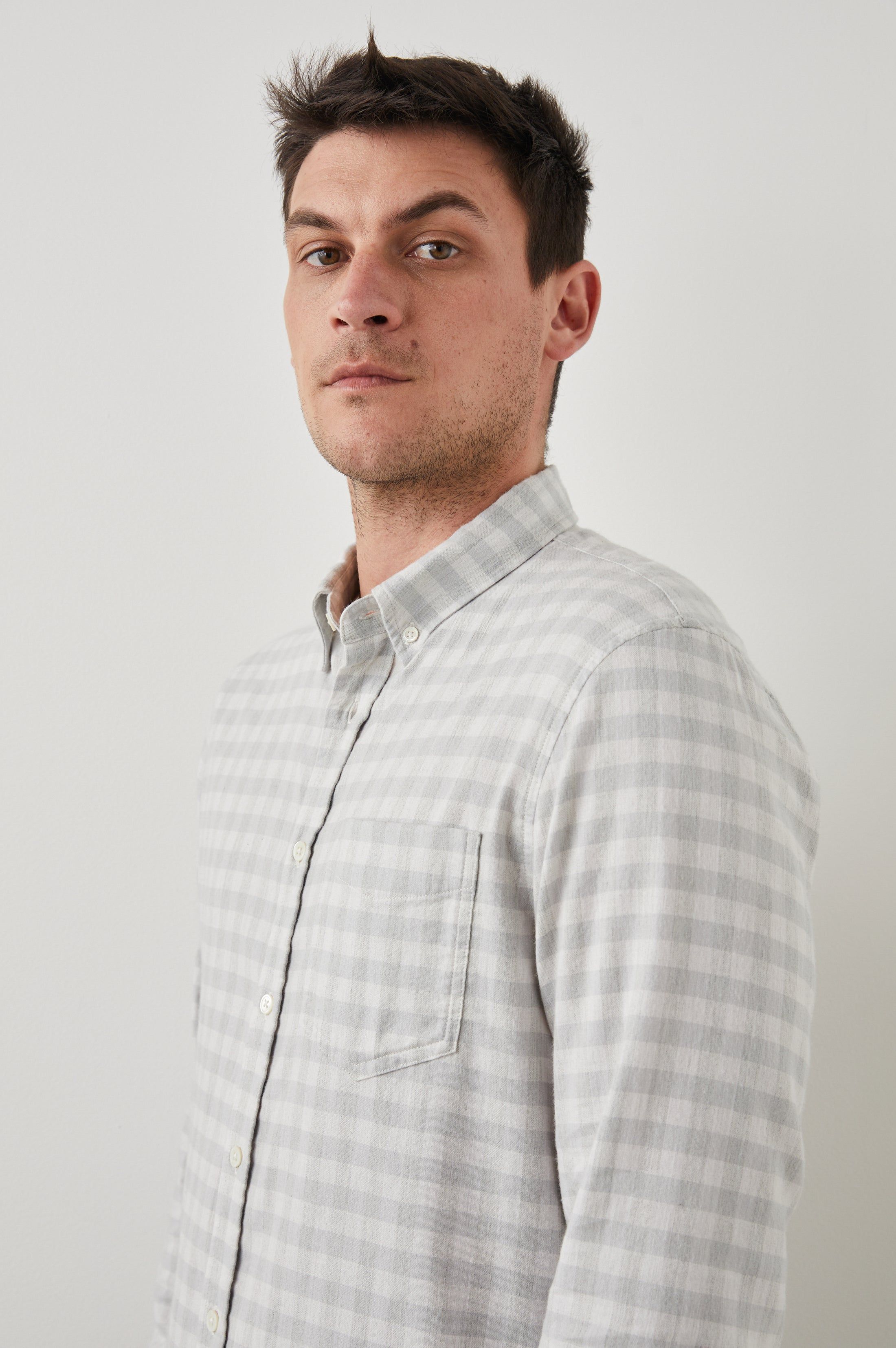 REID SHIRT - ALLOY WHITE MELANGE sold by Rails product image thumbnail 3