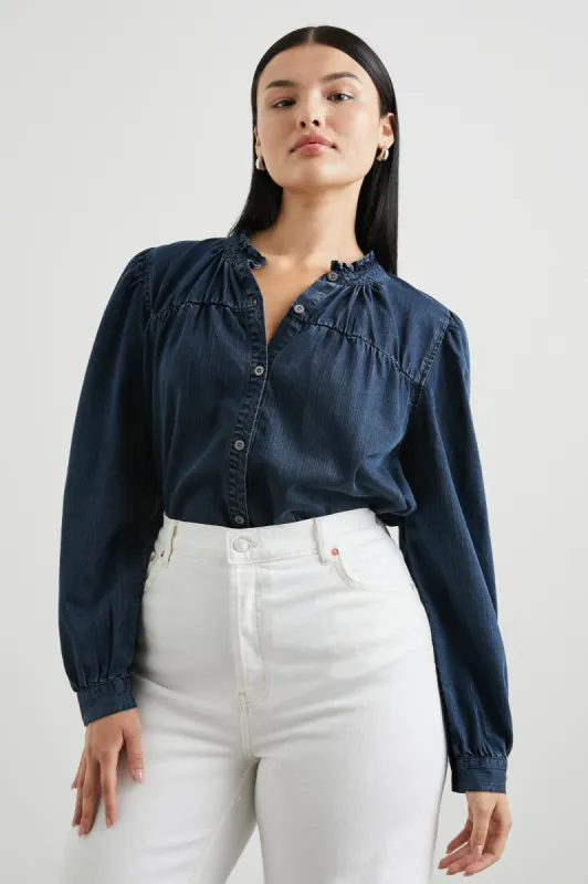 CAMILLE TOP - DARK VINTAGE WASH made by Rails