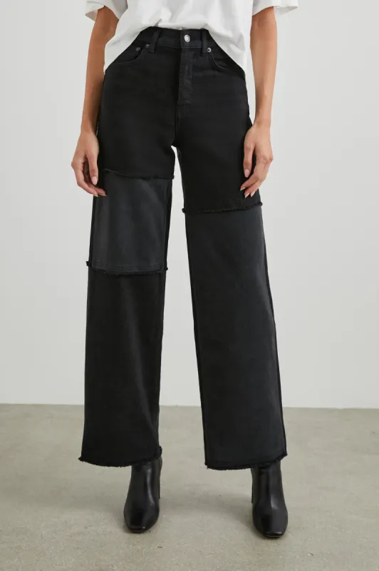 GETTY WIDE LEG - NOIR PATCHWORK sold by Rails