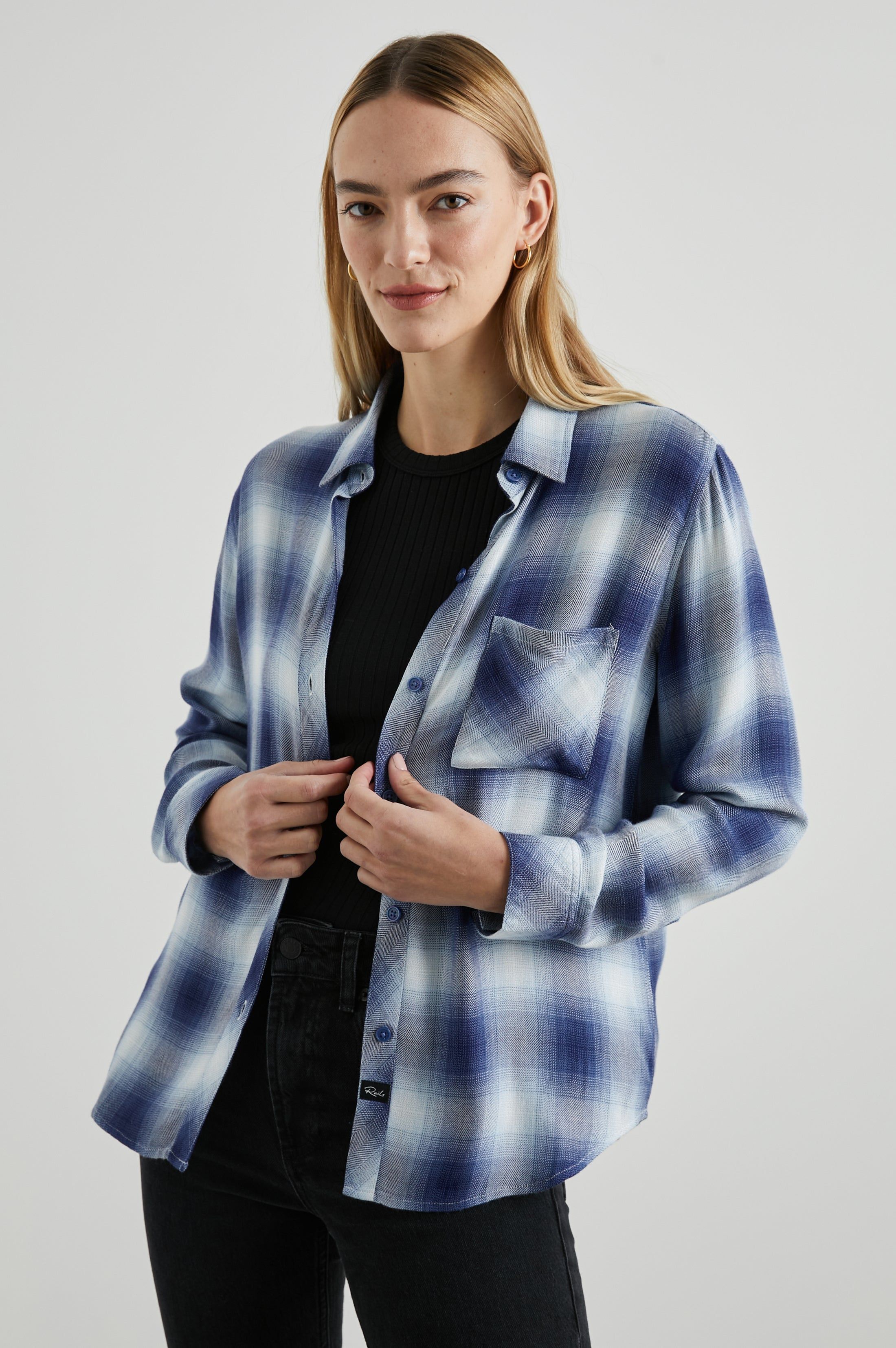 HUNTER SHIRT - PACIFIC IVORY BLUE sold by Rails product image thumbnail 2