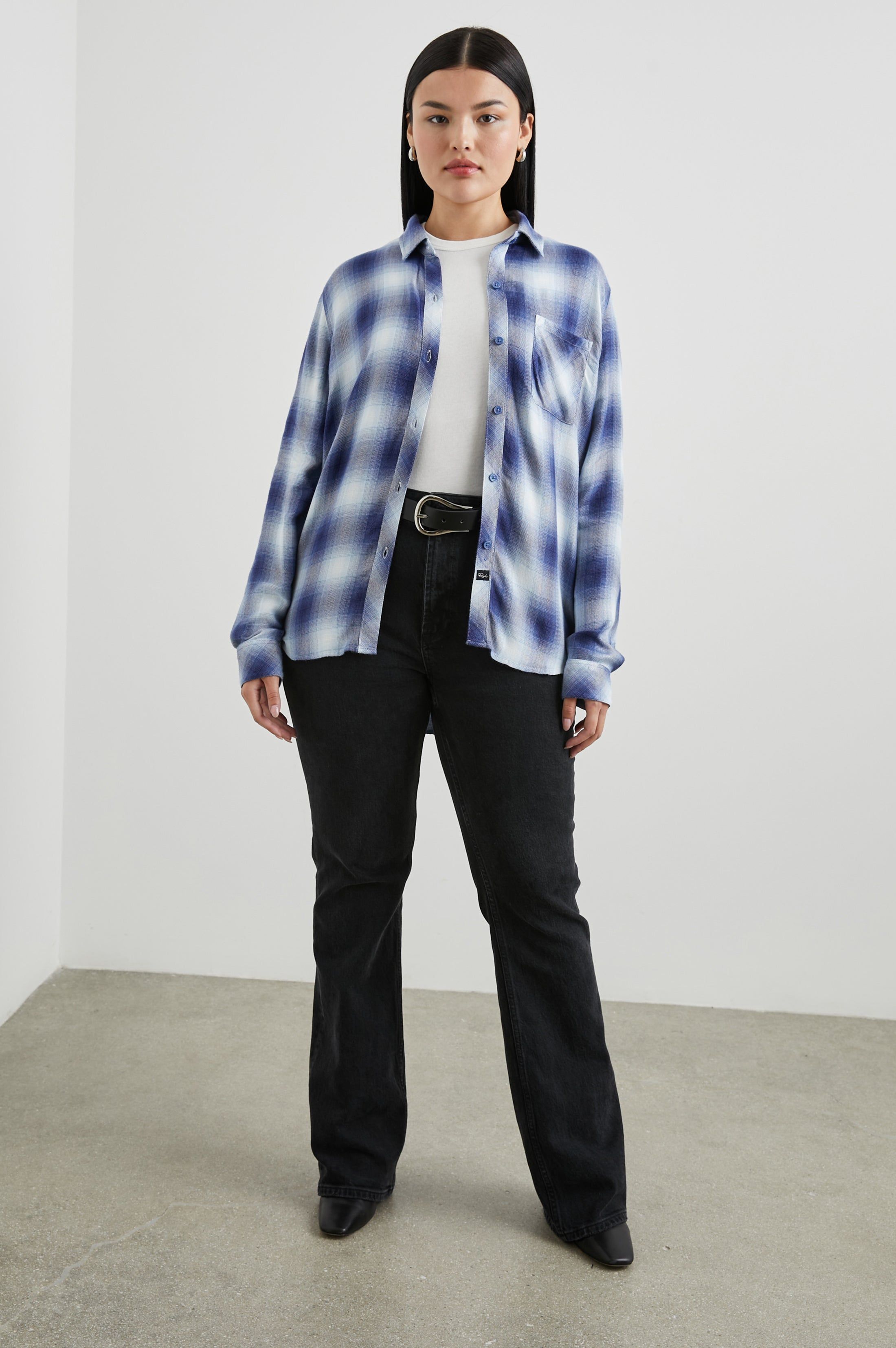 HUNTER SHIRT - PACIFIC IVORY BLUE sold by Rails product image thumbnail 7