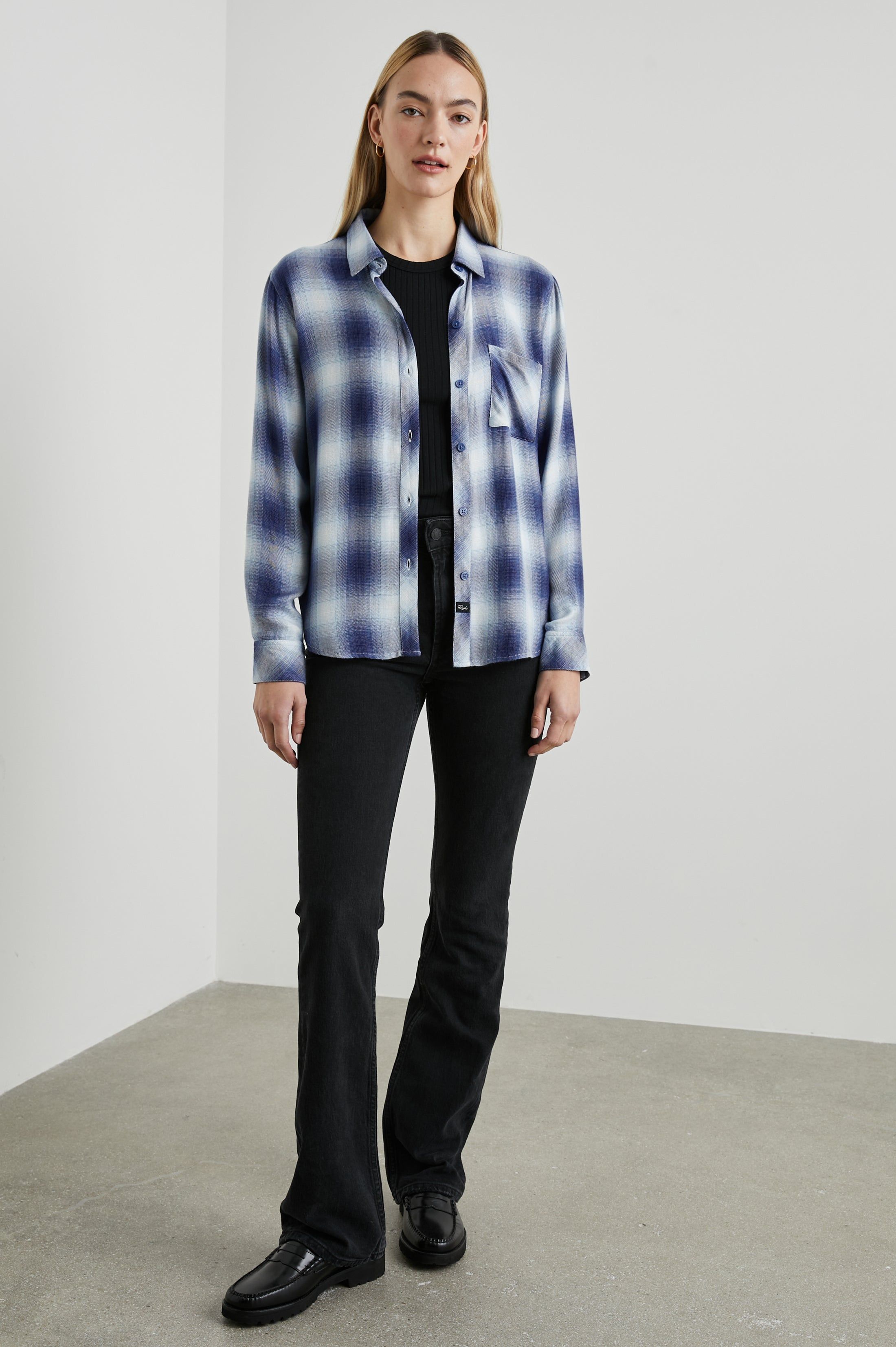 HUNTER SHIRT - PACIFIC IVORY BLUE sold by Rails product image thumbnail 4