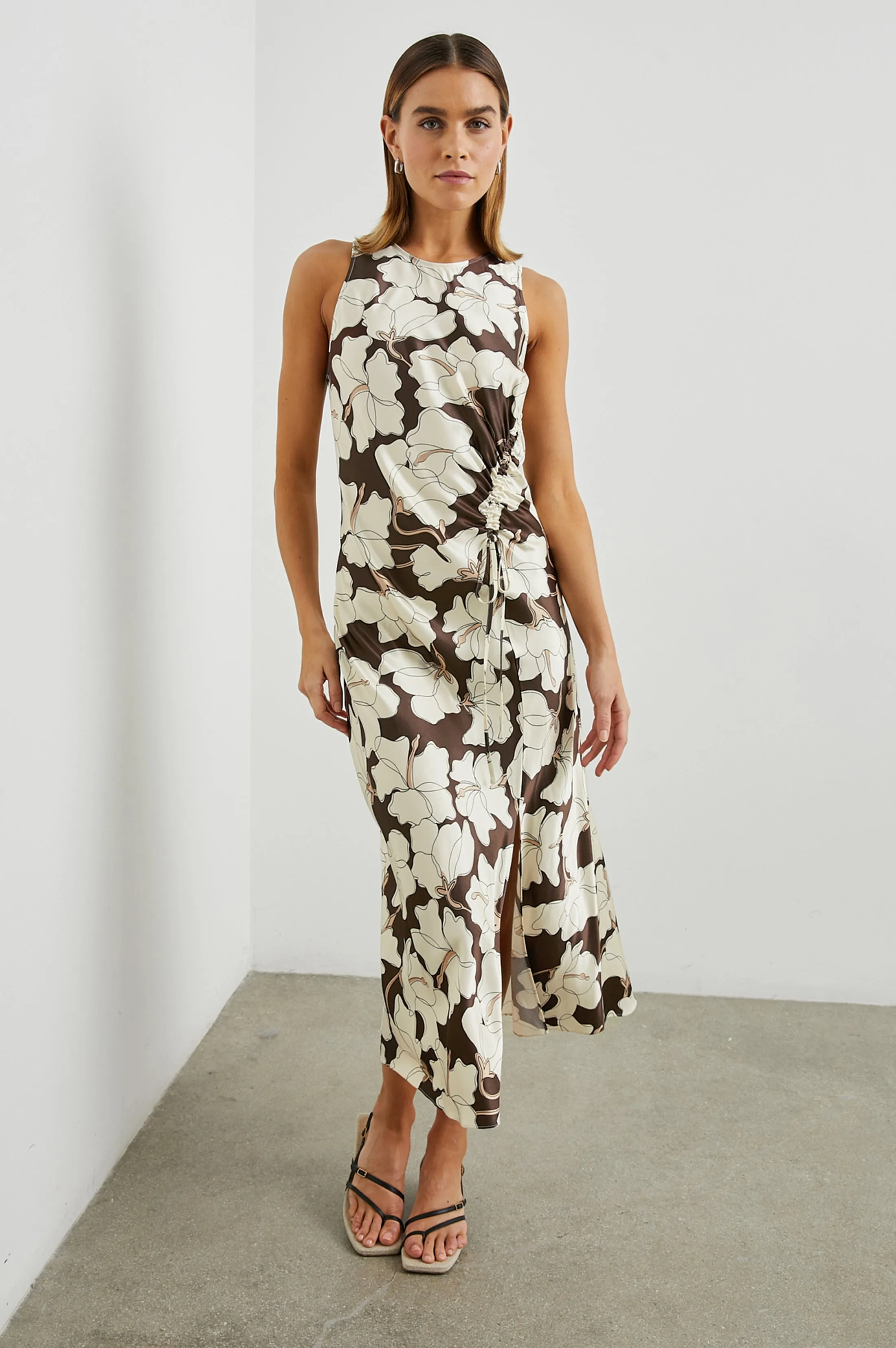 GABRIELLA DRESS - MOCHA FLORAL sold by Rails