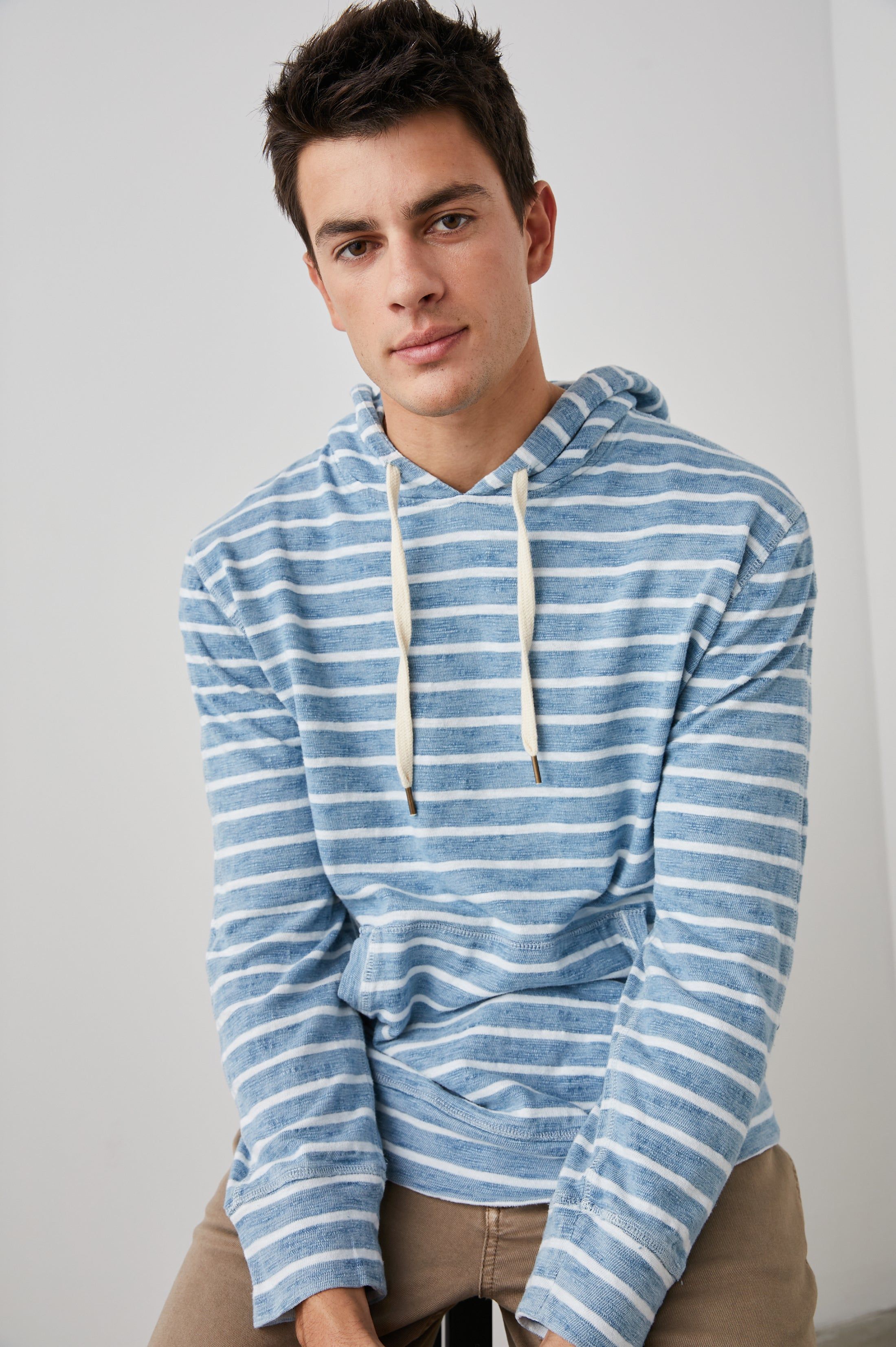 MAMMOTH HOODIE - BRETON STRIPE NAVY sold by Rails product image thumbnail 4