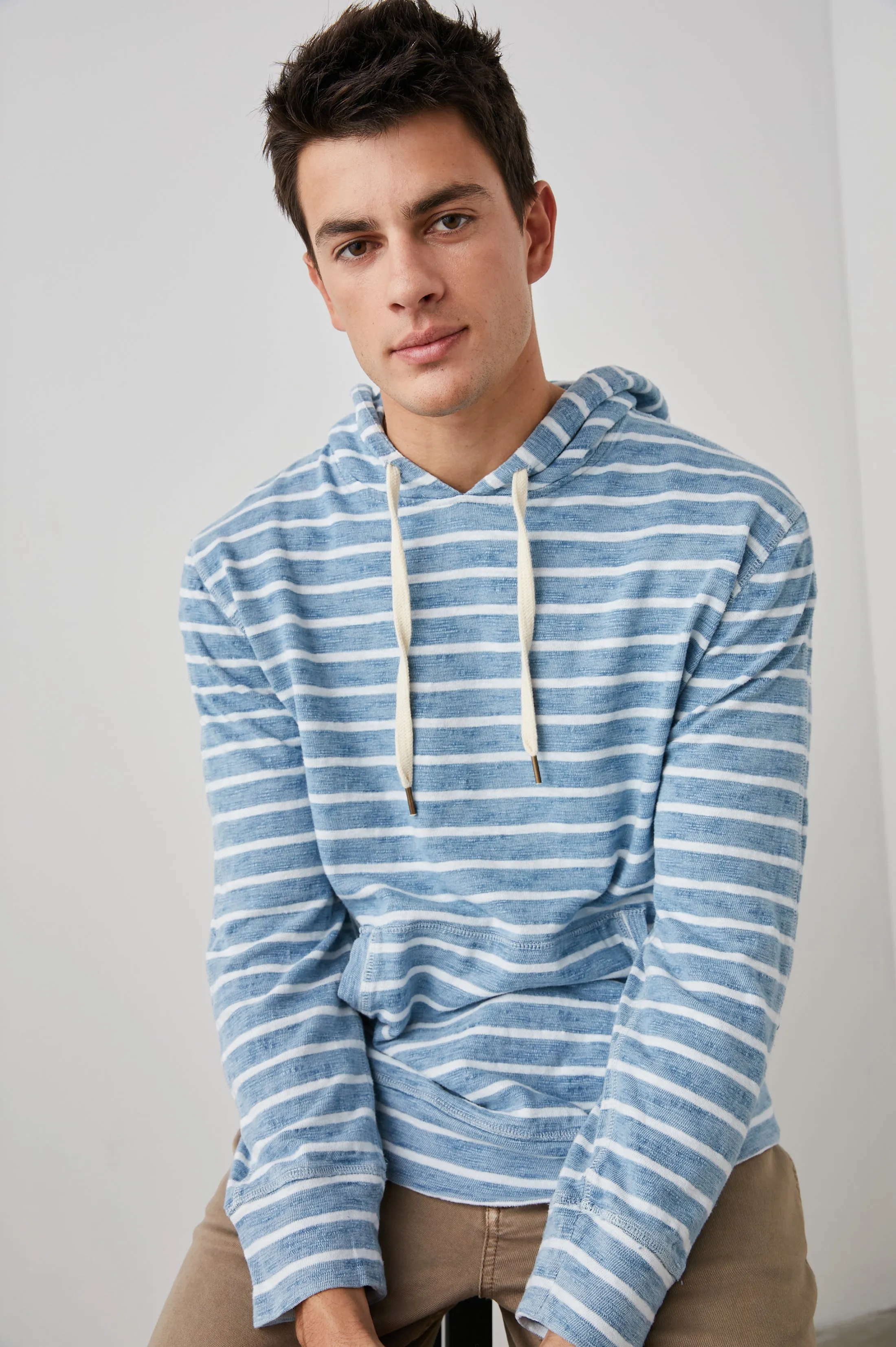 MAMMOTH HOODIE - BRETON STRIPE NAVY sold by Rails product image thumbnail 4