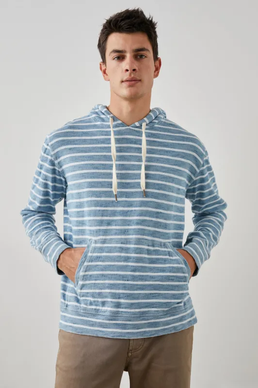 MAMMOTH HOODIE - BRETON STRIPE NAVY sold by Rails