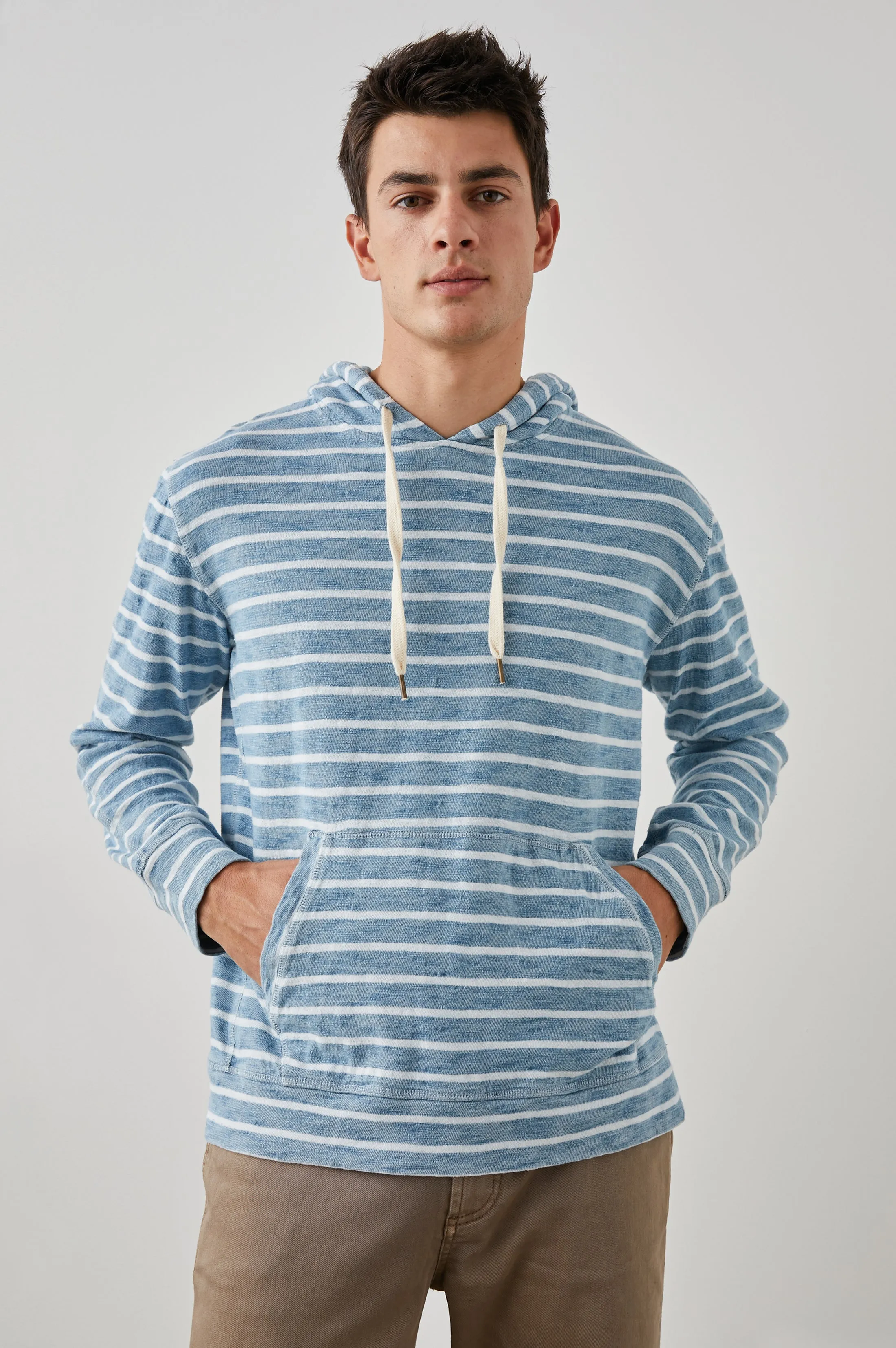 MAMMOTH HOODIE - BRETON STRIPE NAVY sold by Rails