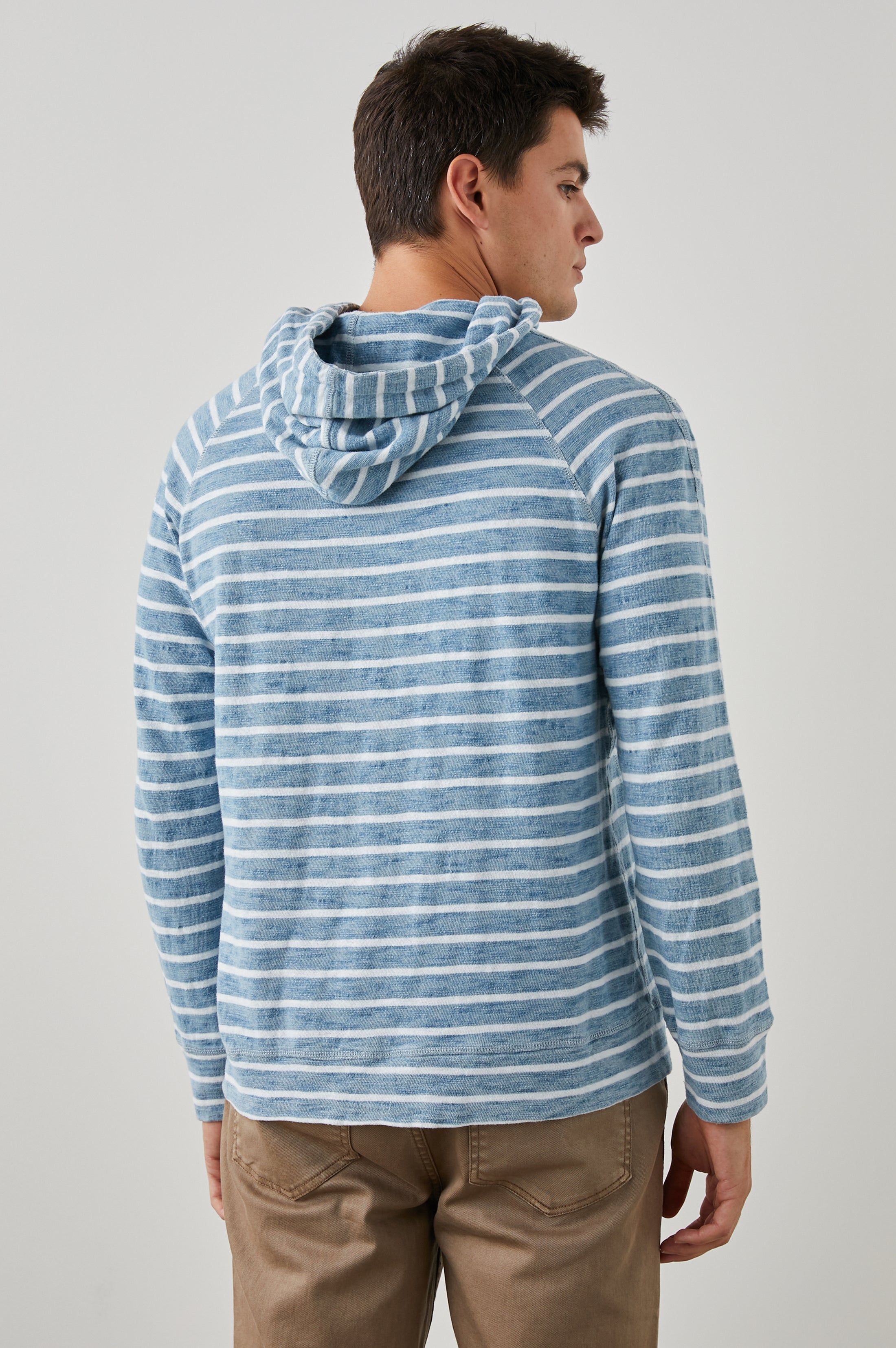 MAMMOTH HOODIE - BRETON STRIPE NAVY sold by Rails product image thumbnail 5