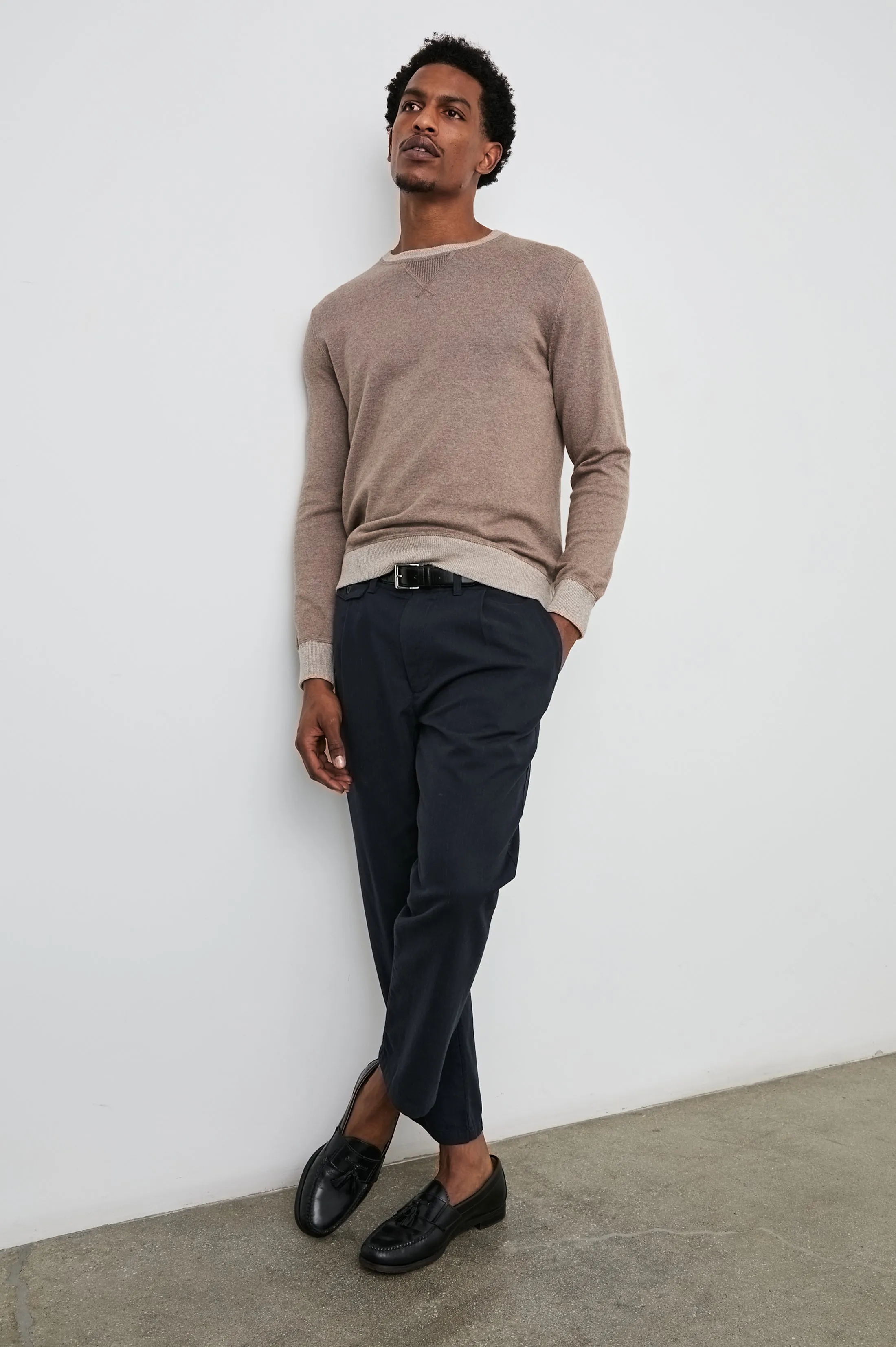 BURNS SWEATER - MOCHA HEATHER sold by Rails