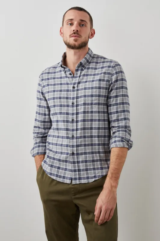 REID SHIRT - FADED NAVY MELANGE sold by Rails