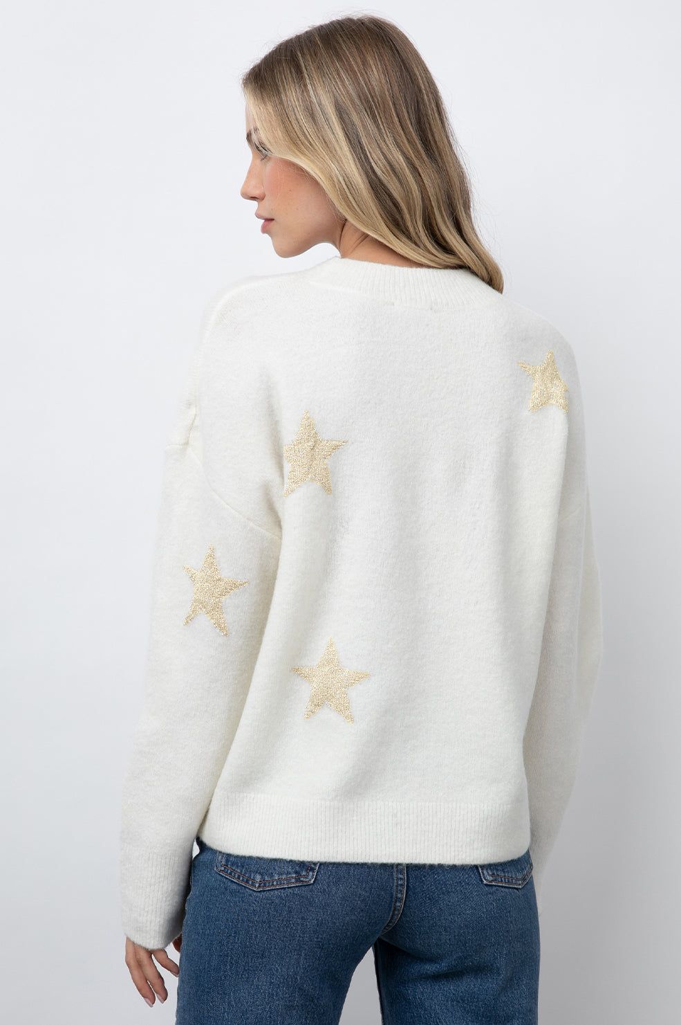 KANA SWEATER - WHITE GOLD STARS sold by Rails product image thumbnail 4