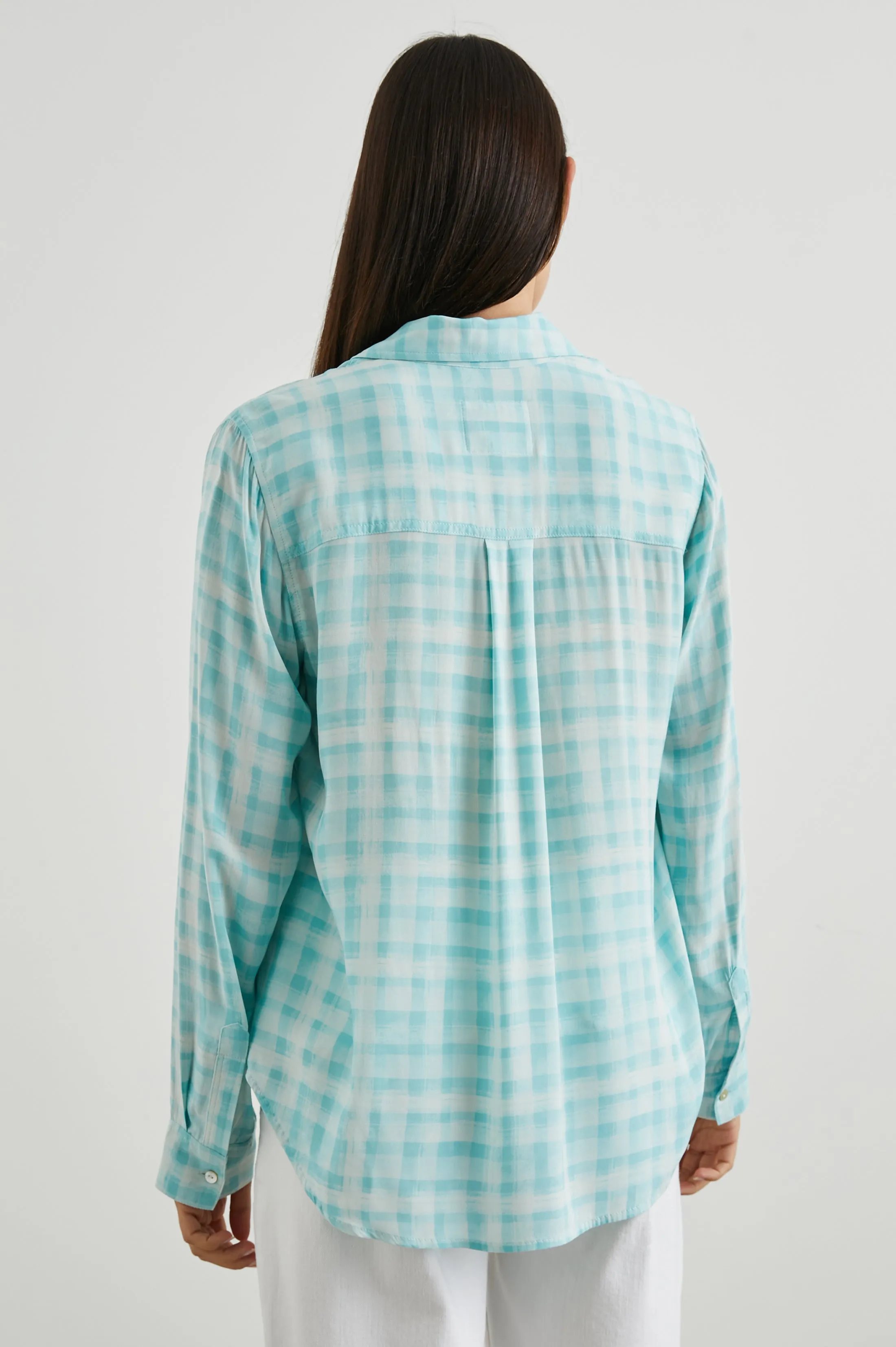 JOSEPHINE SHIRT - AQUA PLAID sold by Rails product image thumbnail 4