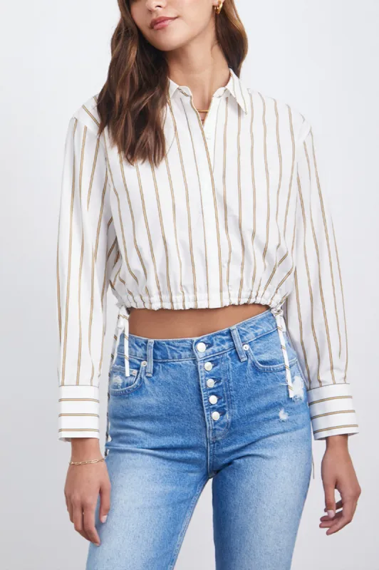 NICKI TOP - IVORY DAFFODIL STRIPE sold by Rails