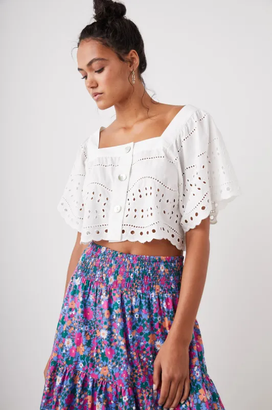 KIT TOP - WHITE EYELET EMBROIDERY sold by Rails