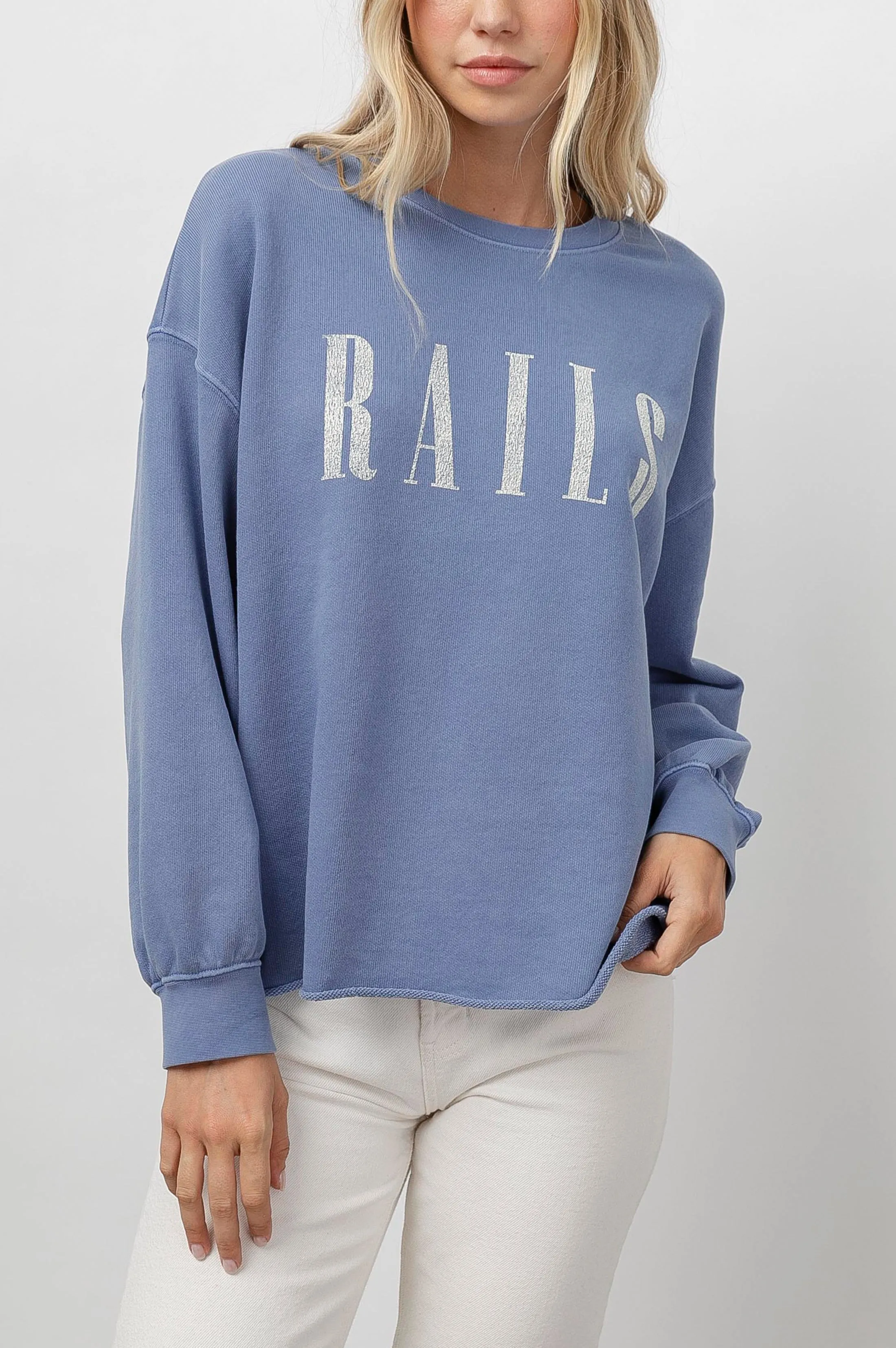 RAILS SIGNATURE SWEATSHIRT - WASHED INDIGO RAILS sold by Rails