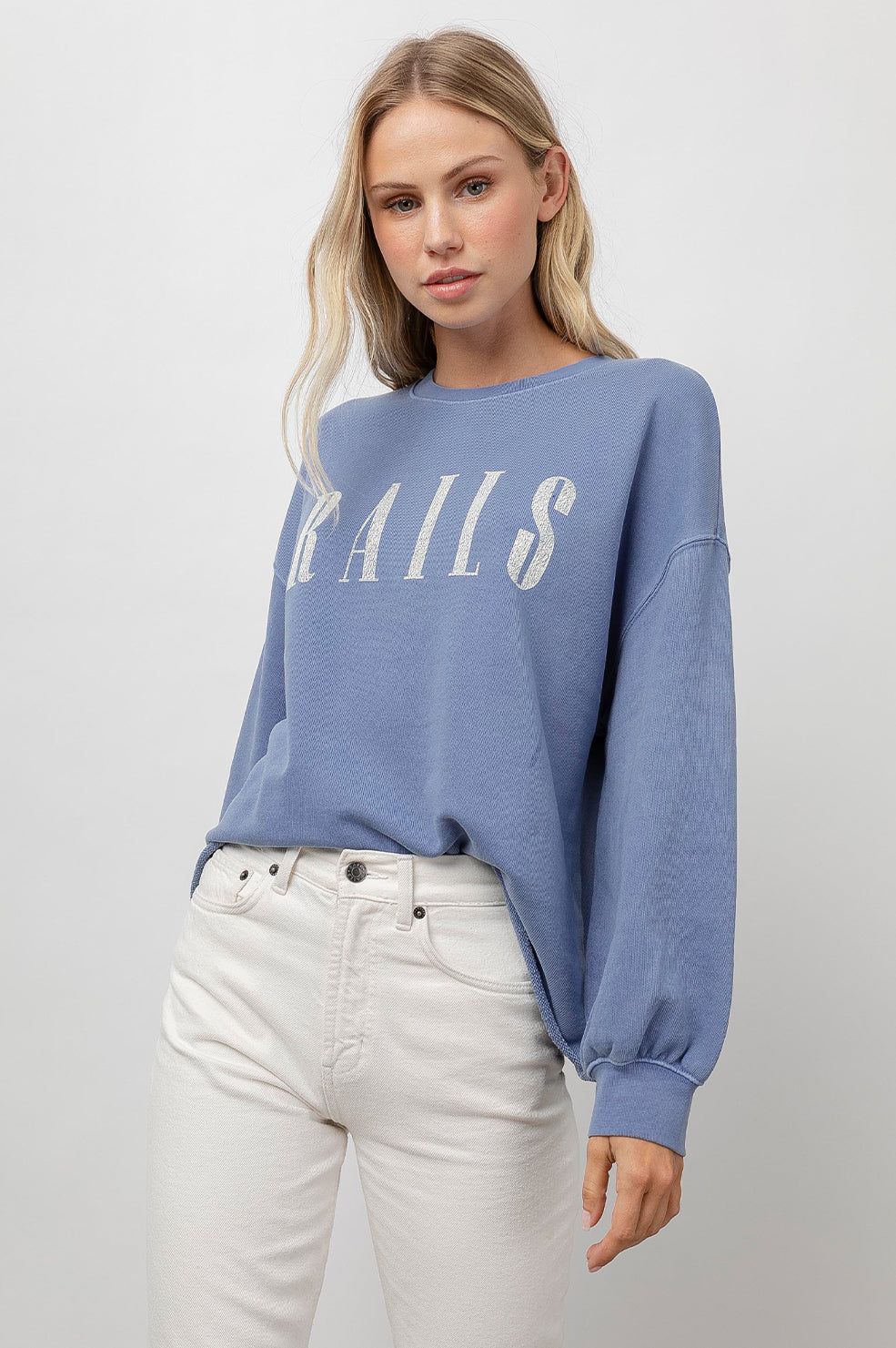 RAILS SIGNATURE SWEATSHIRT - WASHED INDIGO RAILS sold by Rails product image thumbnail 3