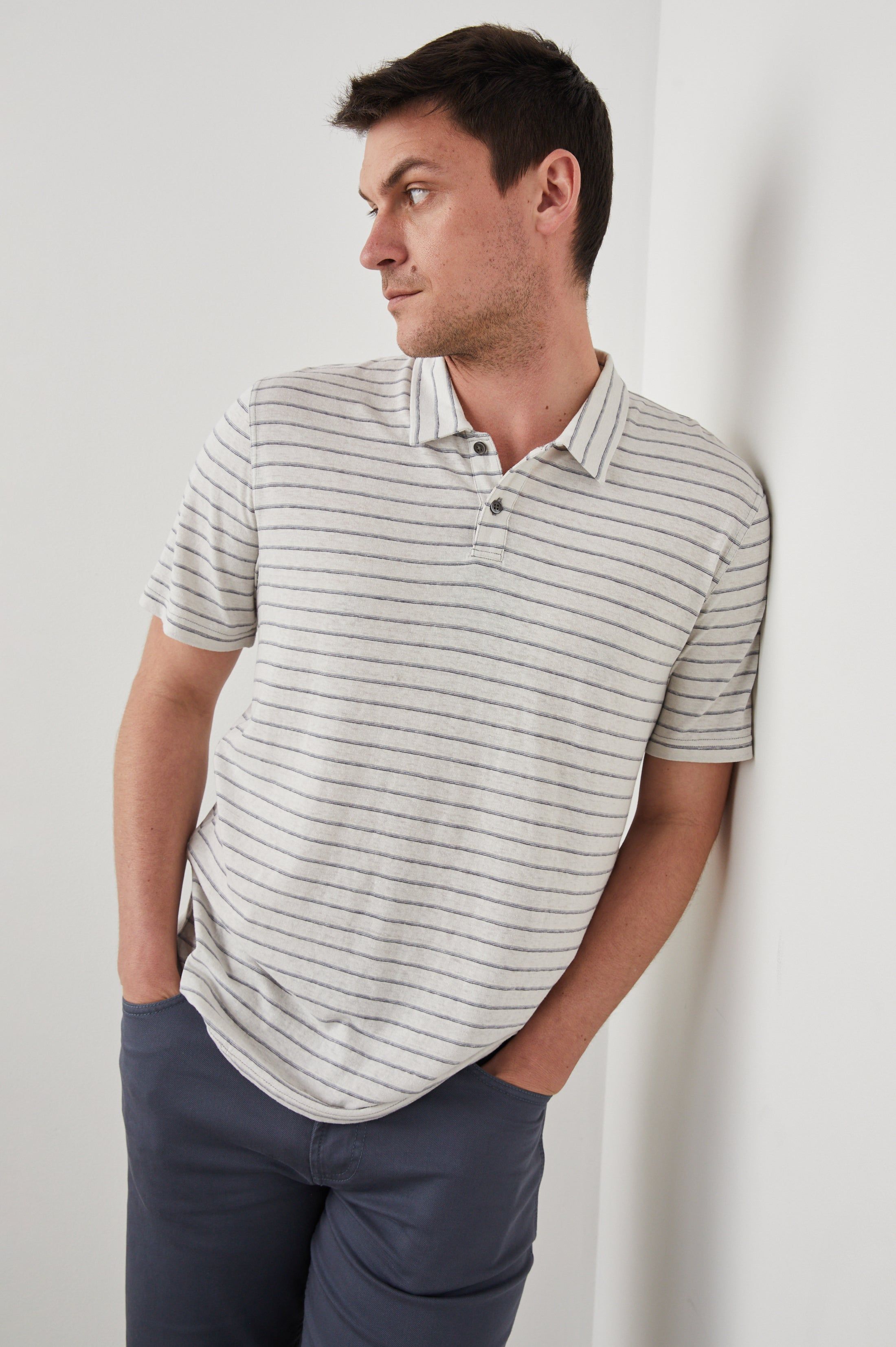 NAPOLI POLO SHIRT - RHINE RIVERS STRIPE sold by Rails product image thumbnail 4