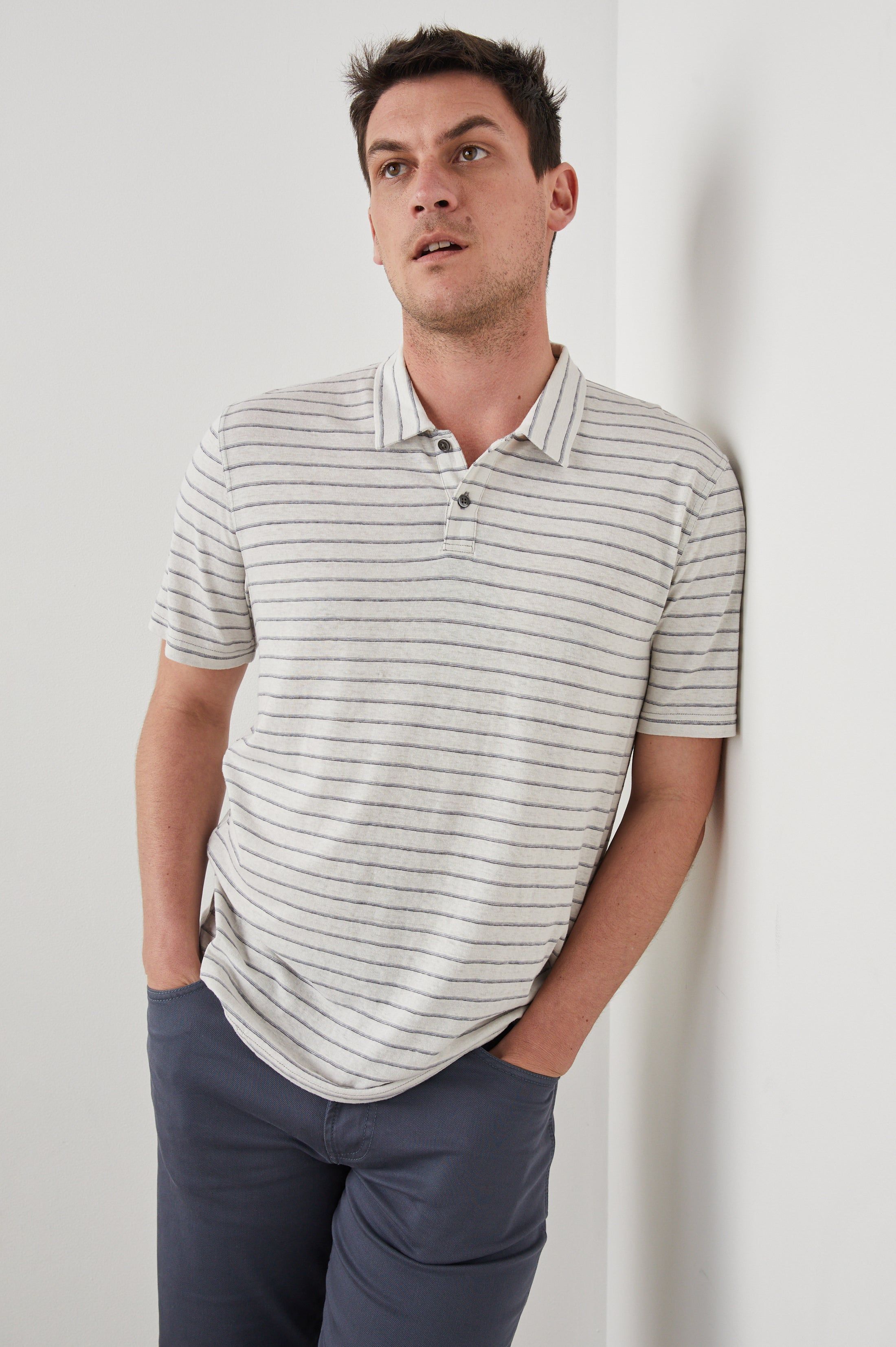NAPOLI POLO SHIRT - RHINE RIVERS STRIPE sold by Rails product image thumbnail 3