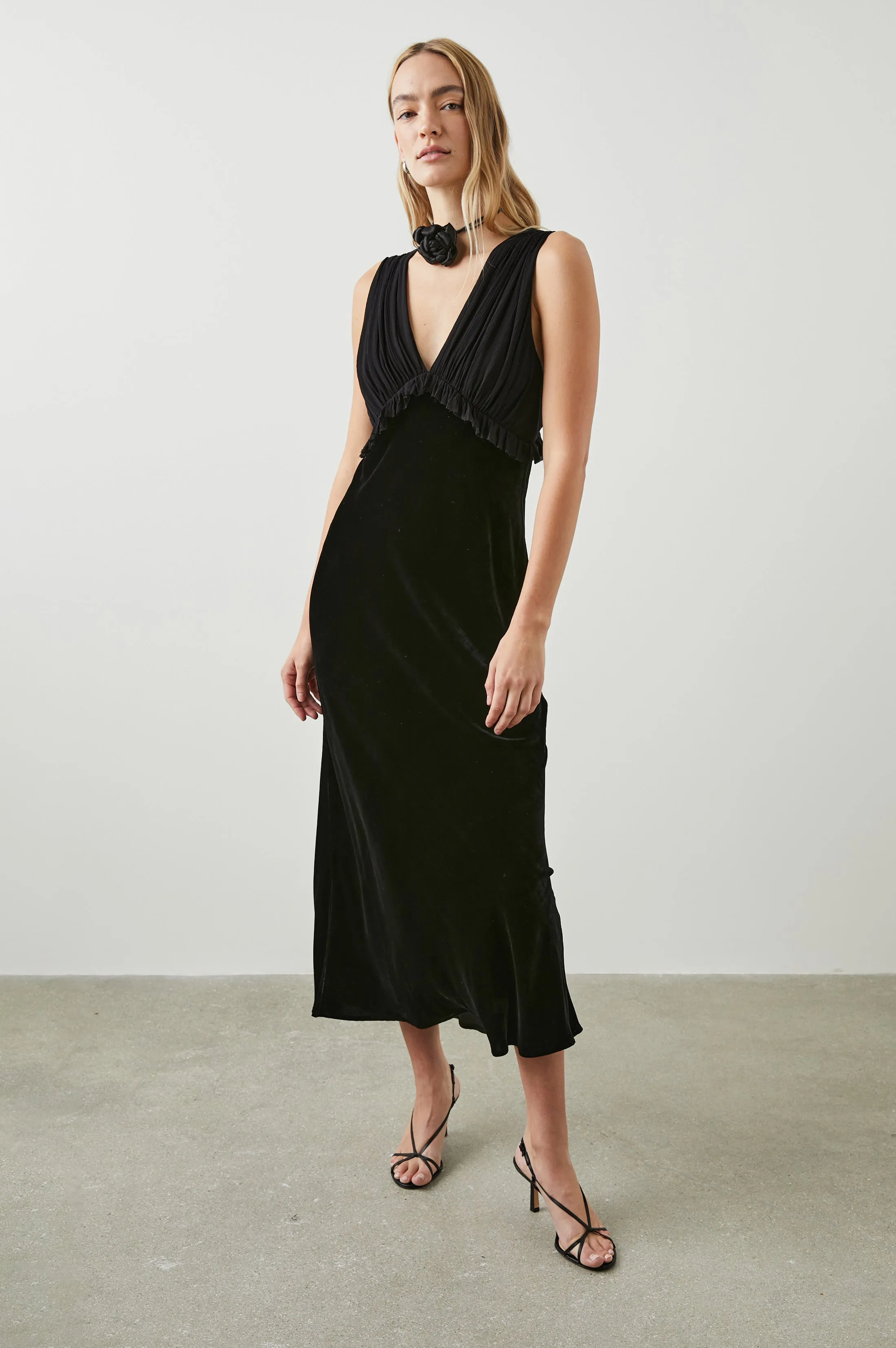 GILDA DRESS - BLACK VELVET sold by Rails product image thumbnail 3