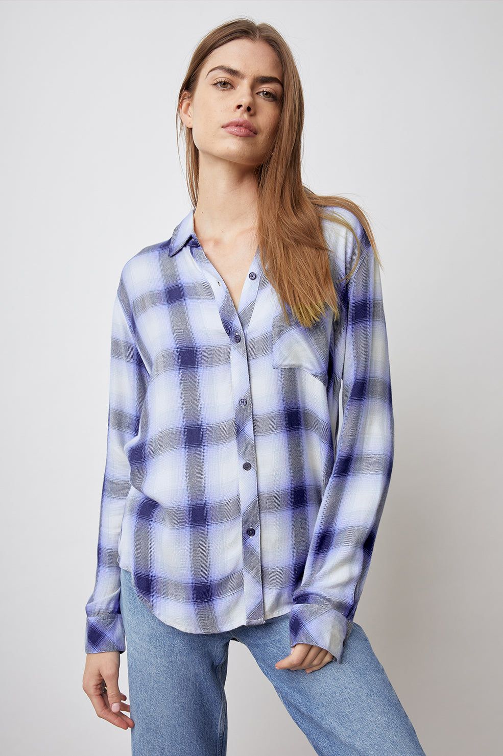 HUNTER SHIRT - NAVY IVORY ICE sold by Rails product image thumbnail 3