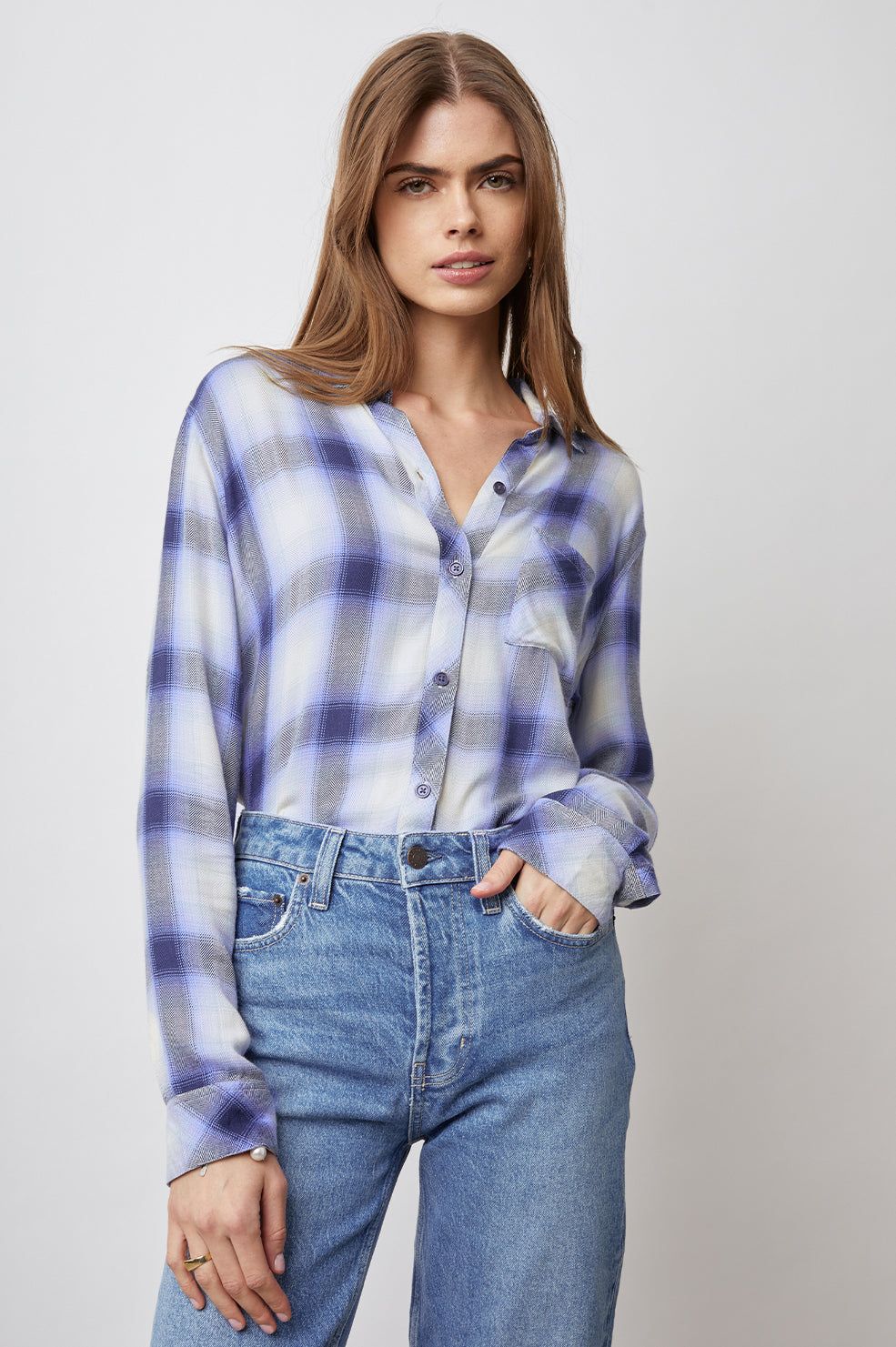 HUNTER SHIRT - NAVY IVORY ICE sold by Rails