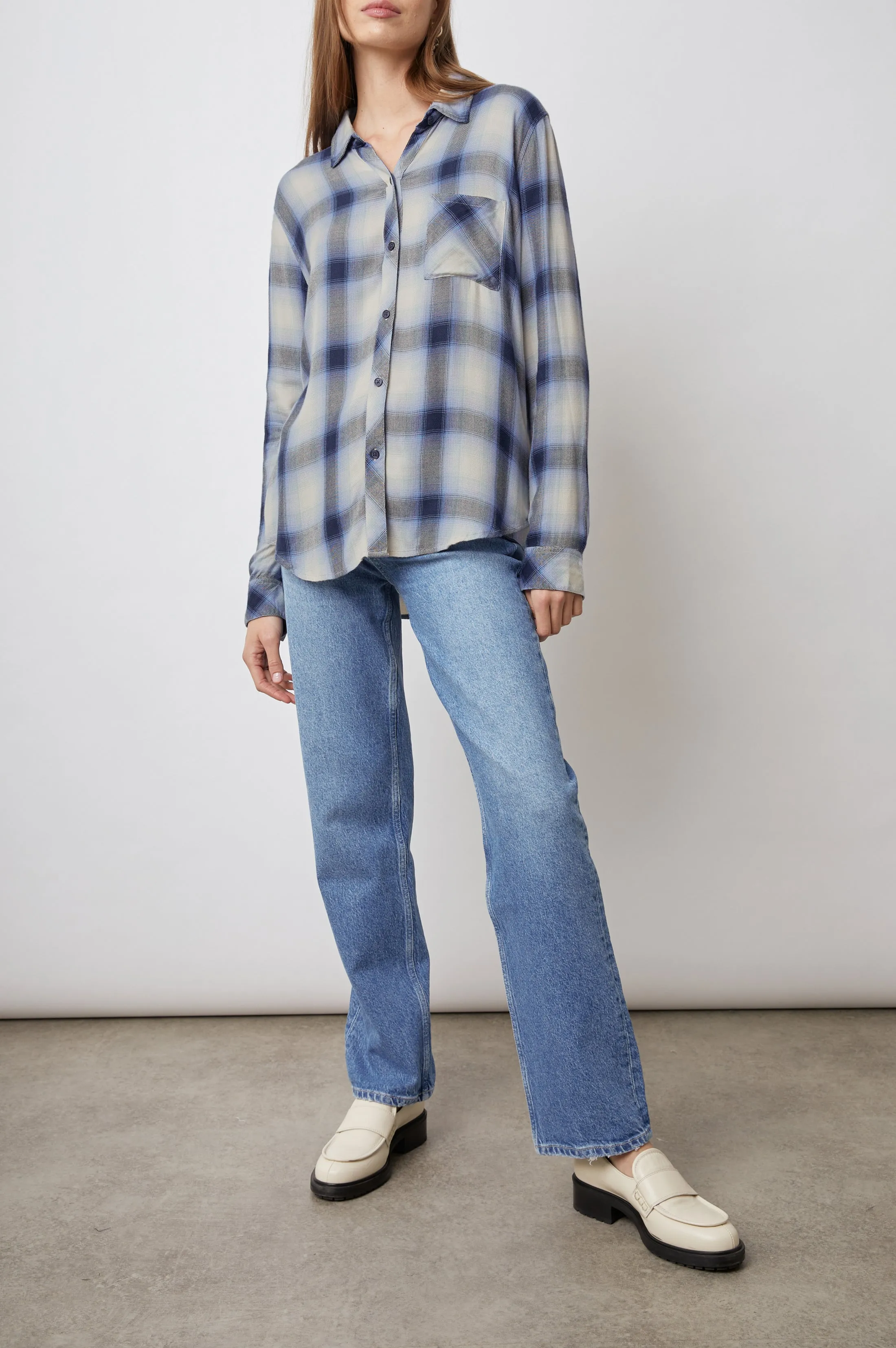 HUNTER SHIRT - NAVY IVORY ICE sold by Rails product image thumbnail 3