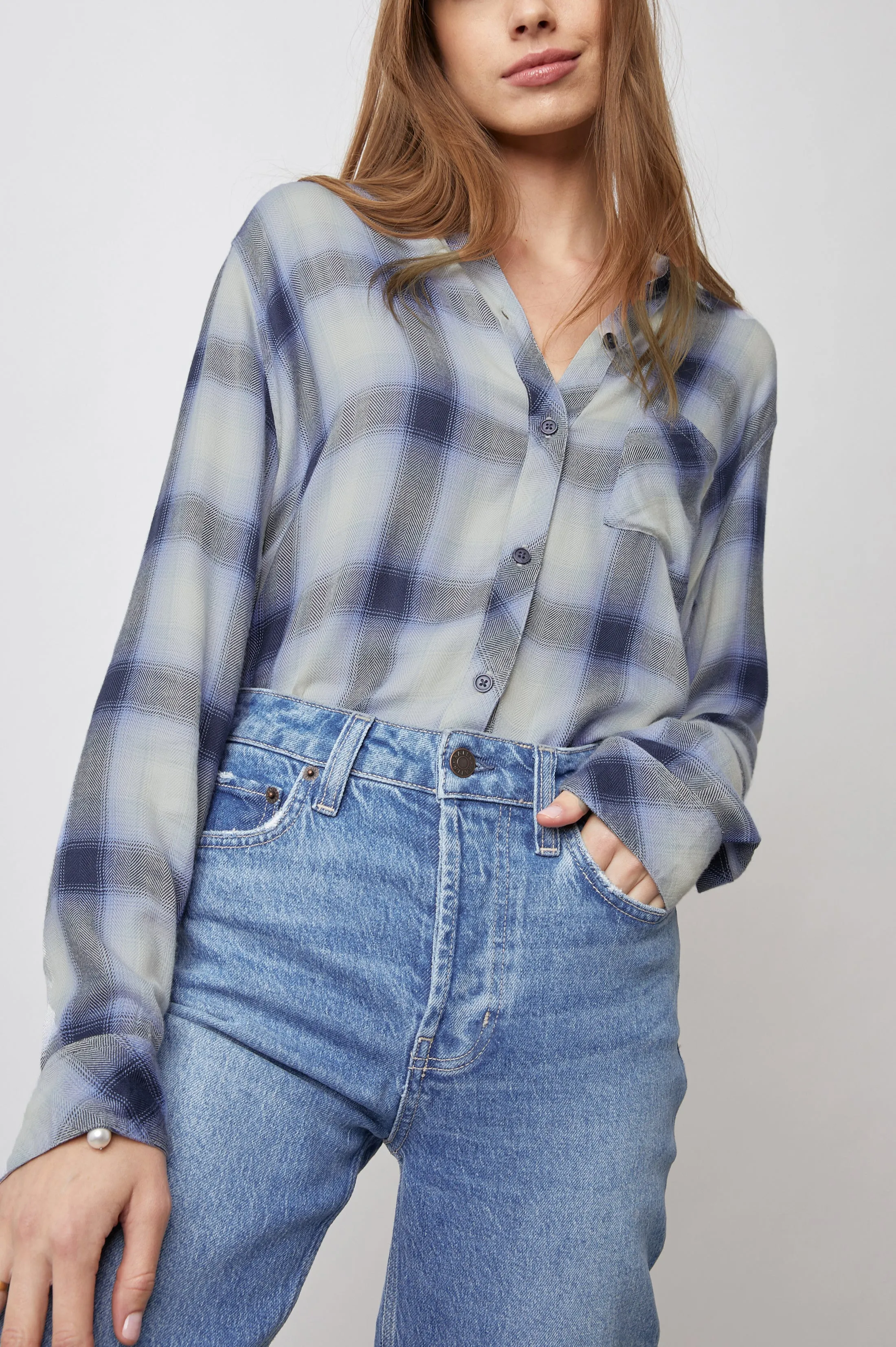 HUNTER SHIRT - NAVY IVORY ICE sold by Rails