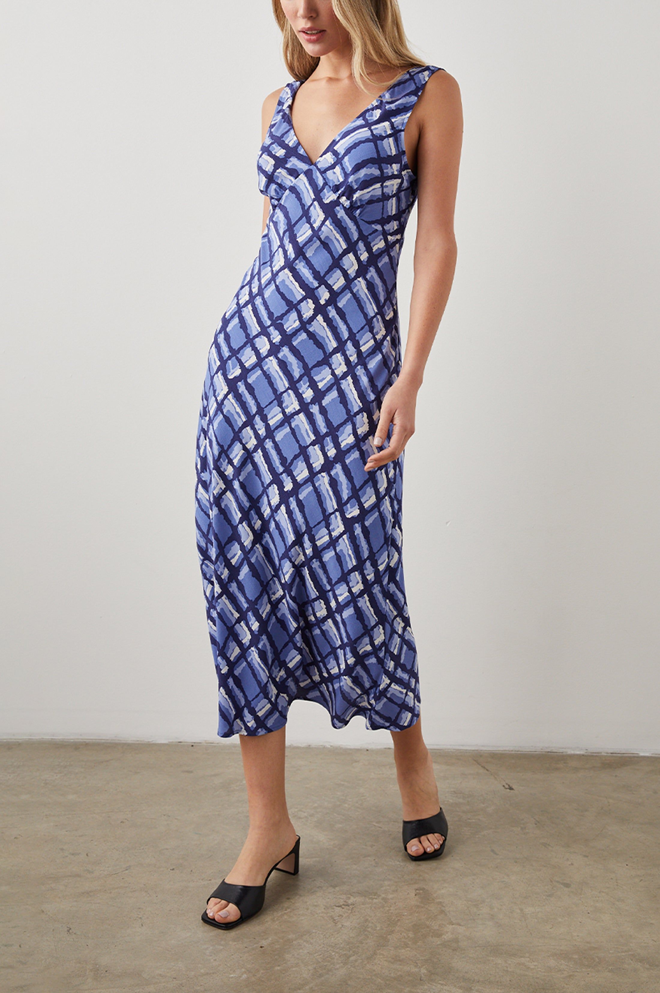 AUDRINA DRESS - AZURE PLAID sold by Rails