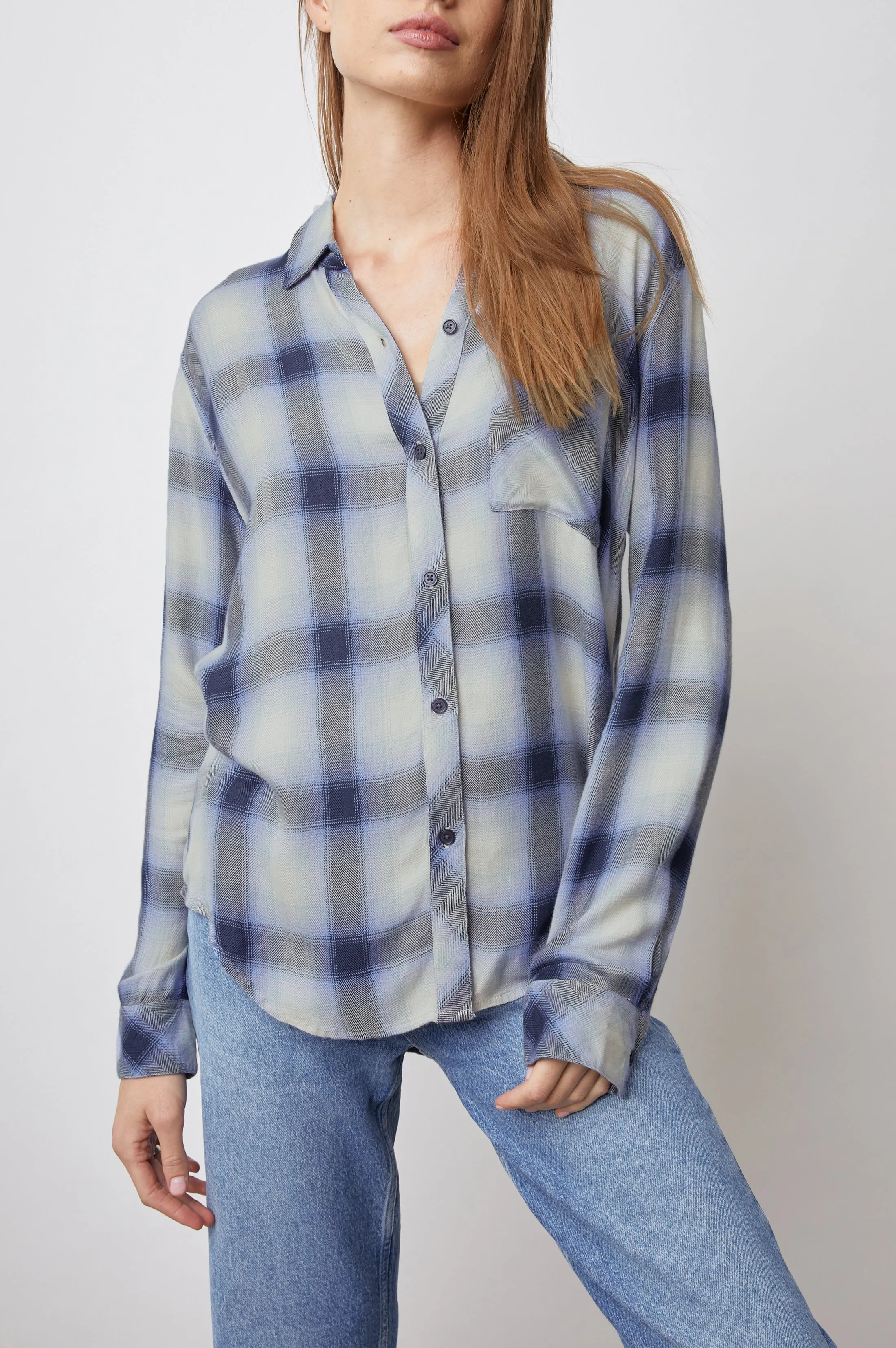 HUNTER SHIRT - NAVY IVORY ICE sold by Rails product image thumbnail 5