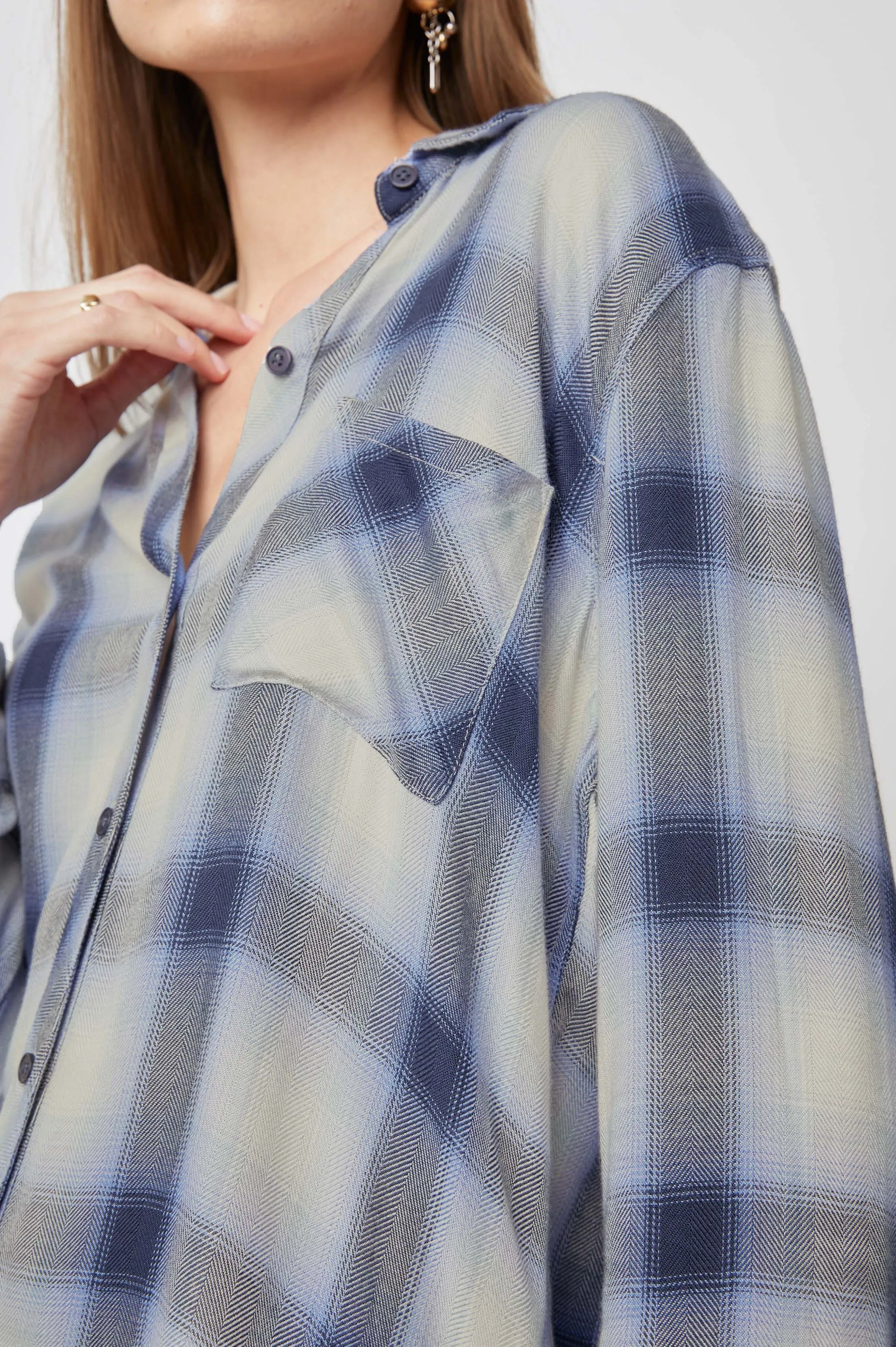 HUNTER SHIRT - NAVY IVORY ICE sold by Rails product image thumbnail 2