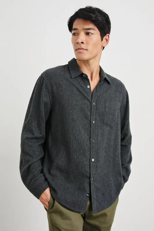 LENNOX SHIRT - BLACKHAWK MELANGE sold by Rails
