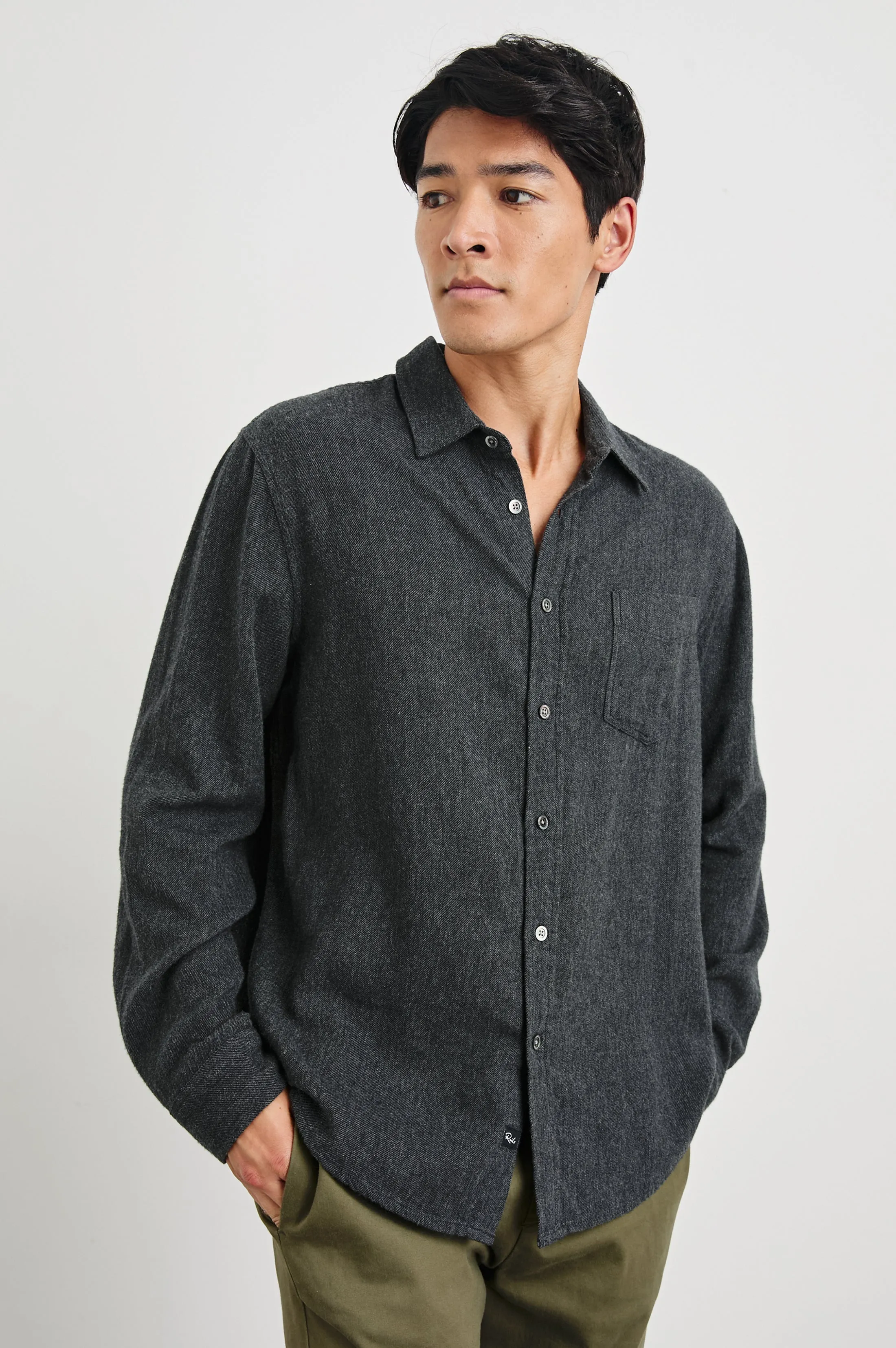 LENNOX SHIRT - BLACKHAWK MELANGE sold by Rails