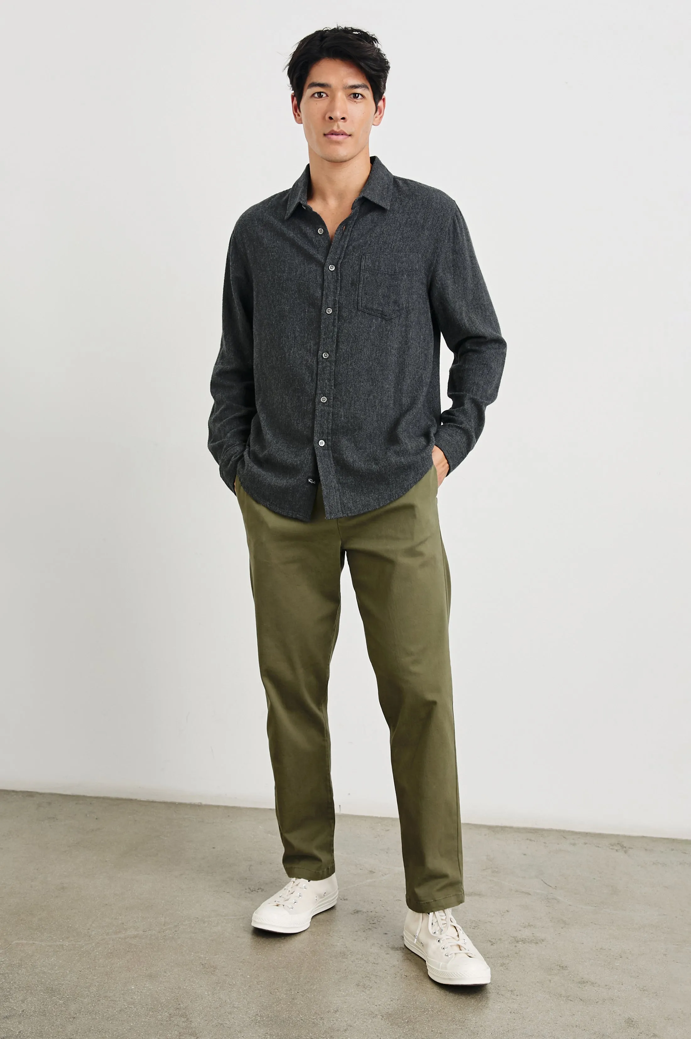 LENNOX SHIRT - BLACKHAWK MELANGE sold by Rails product image thumbnail 3