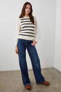 BAMBI SWEATER - IVORY NAVY STRIPE sold by Rails