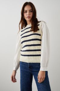 BAMBI SWEATER - IVORY NAVY STRIPE sold by Rails