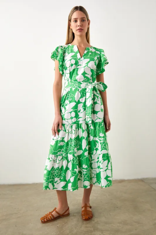 GIA DRESS - GREEN LOTUS made by Rails