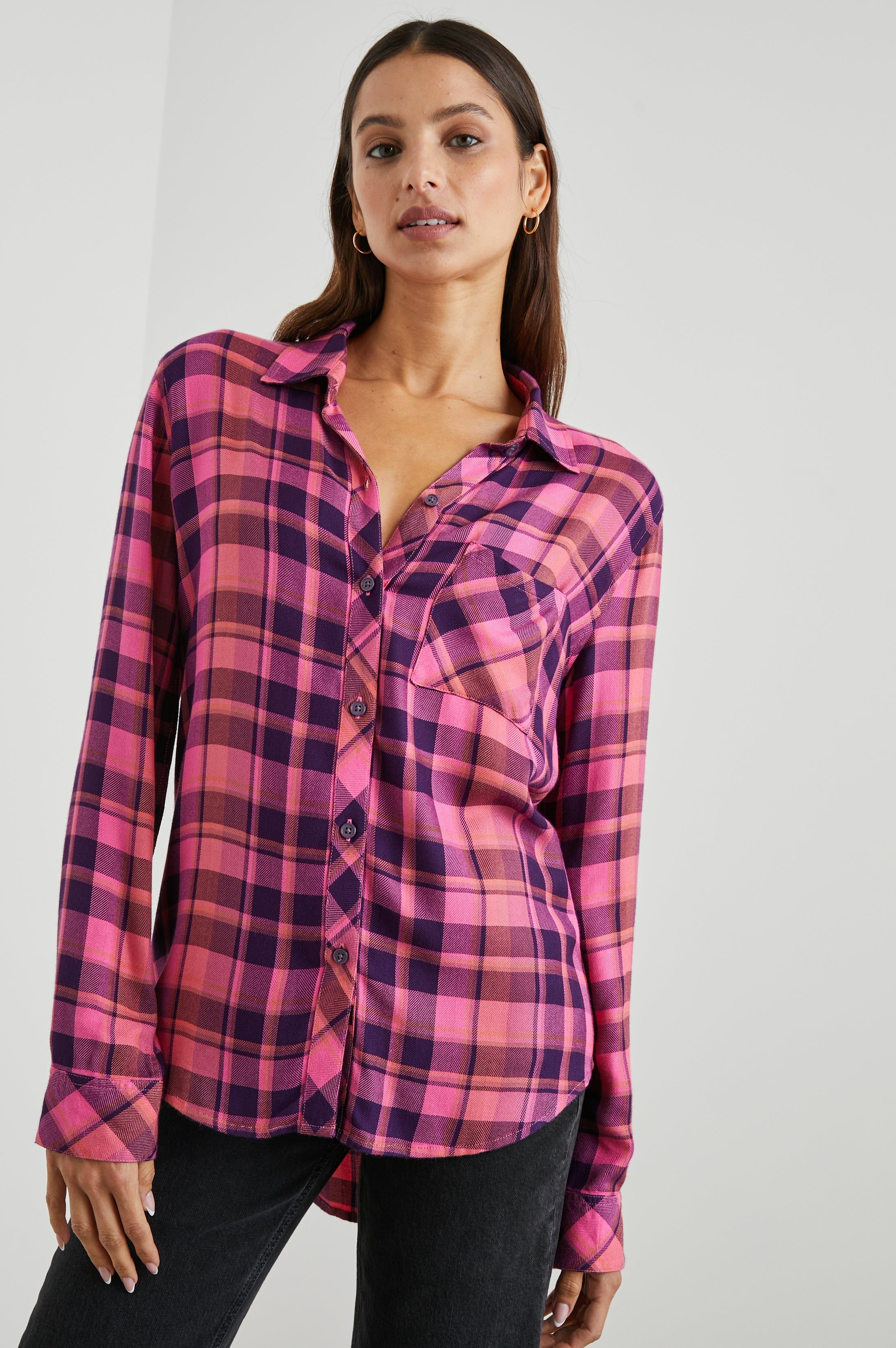 HUNTER SHIRT - ELECTRIC PINK sold by Rails product image thumbnail 4