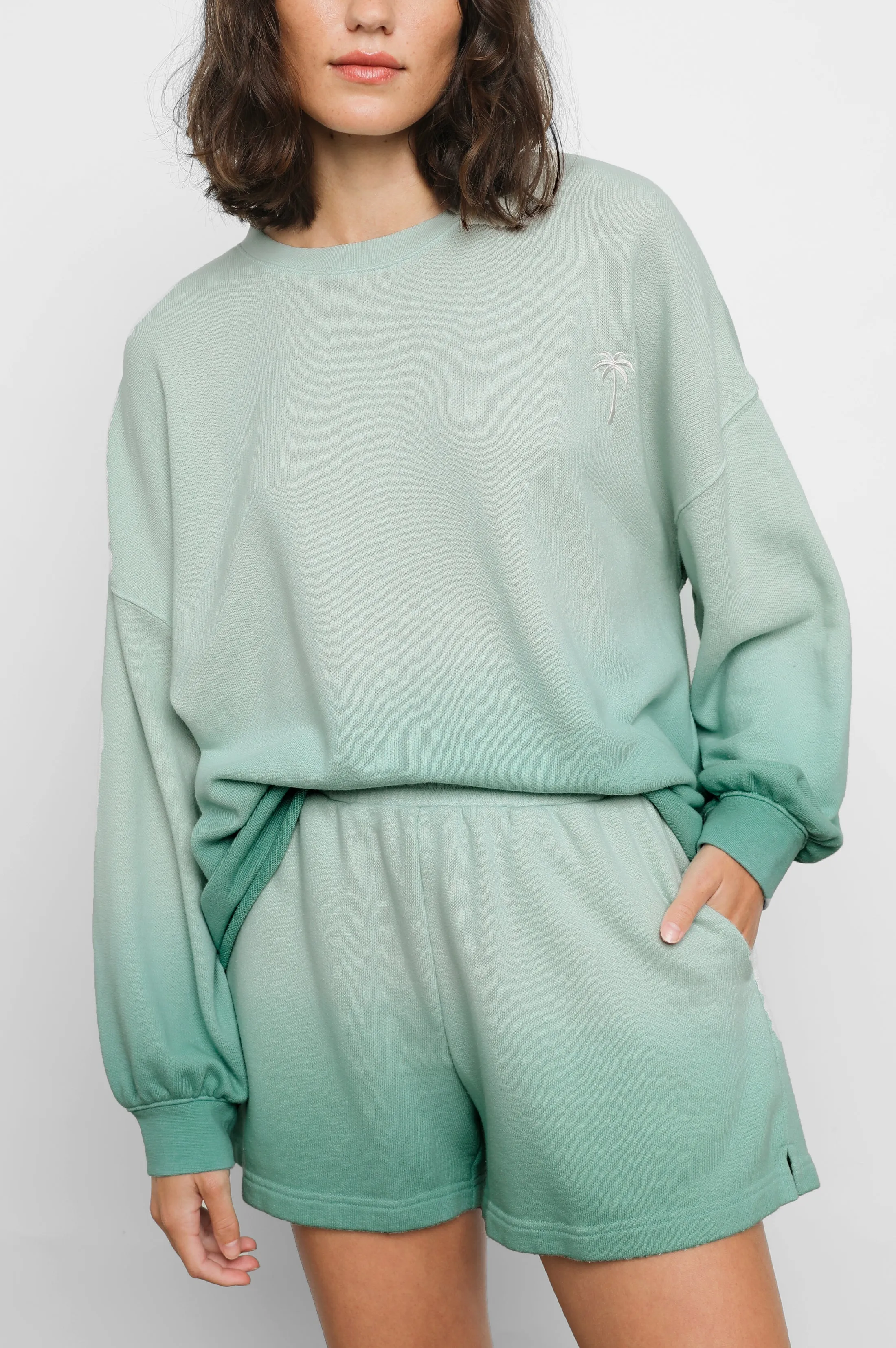 REEVES SWEATSHIRT - AQUA DIP DYE sold by Rails