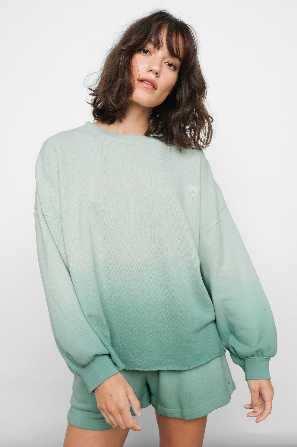 REEVES SWEATSHIRT - AQUA DIP DYE sold by Rails