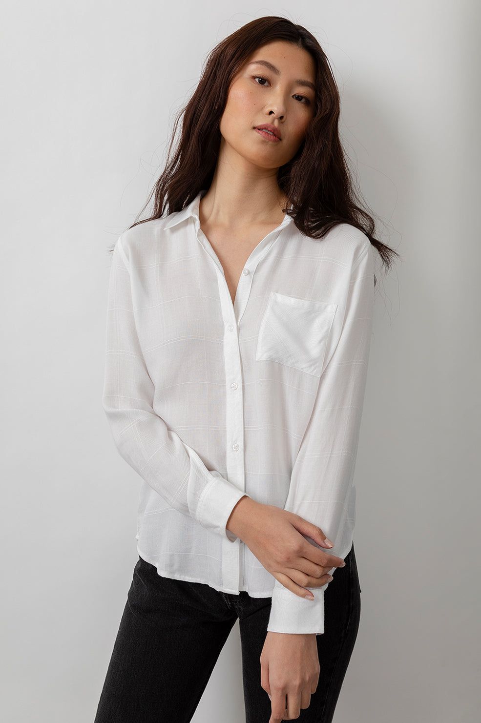 HUNTER SHIRT - IVORY CHECK sold by Rails product image thumbnail 4