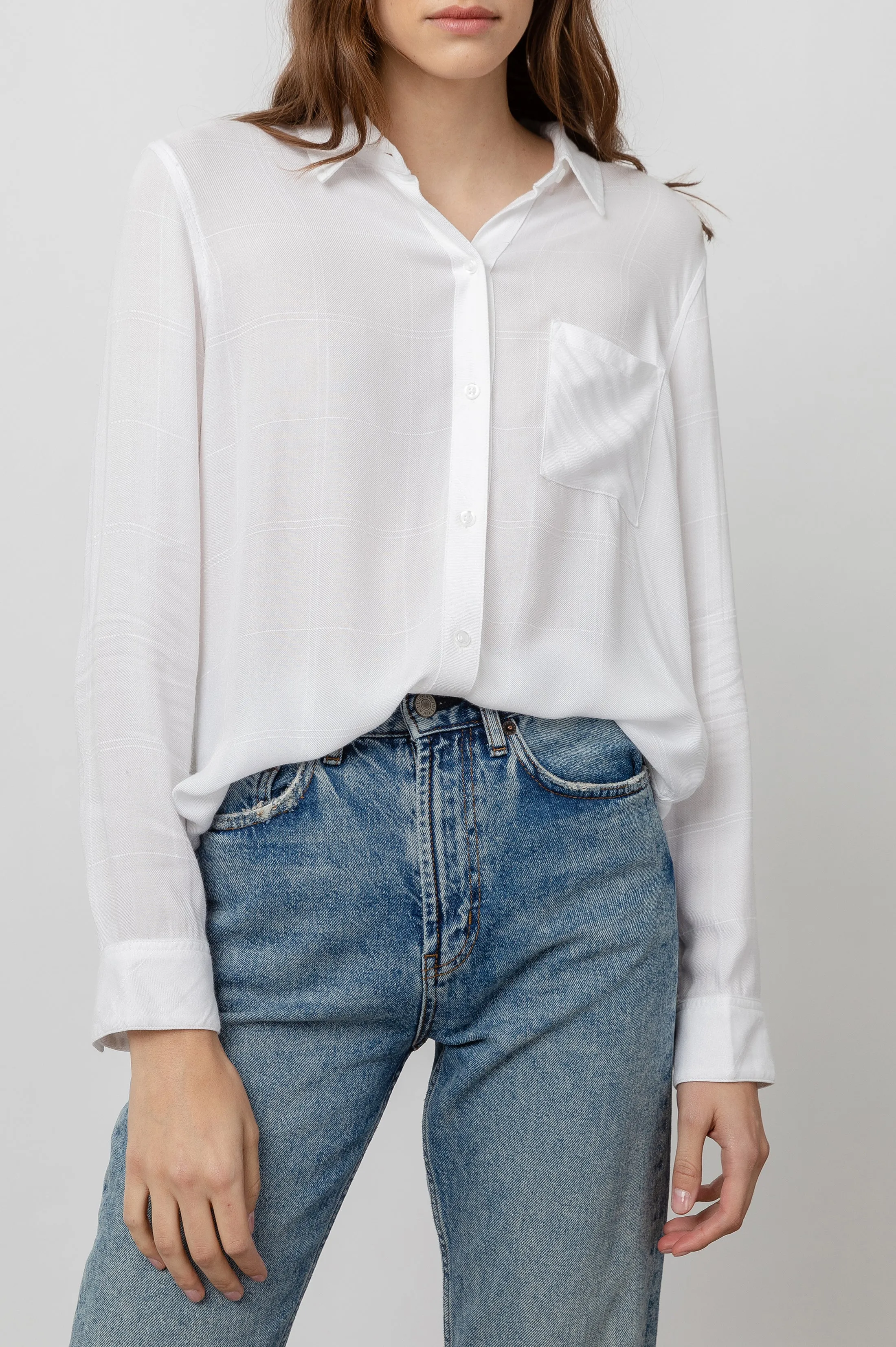 HUNTER SHIRT - IVORY CHECK sold by Rails