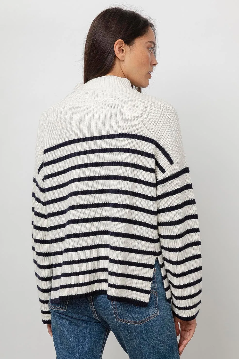 CLAUDIA SWEATER - CREAM NAVY STRIPE sold by Rails product image thumbnail 5