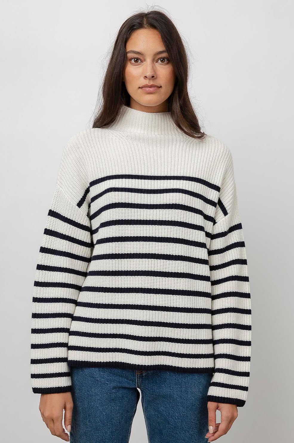 CLAUDIA SWEATER - CREAM NAVY STRIPE sold by Rails product image thumbnail 5