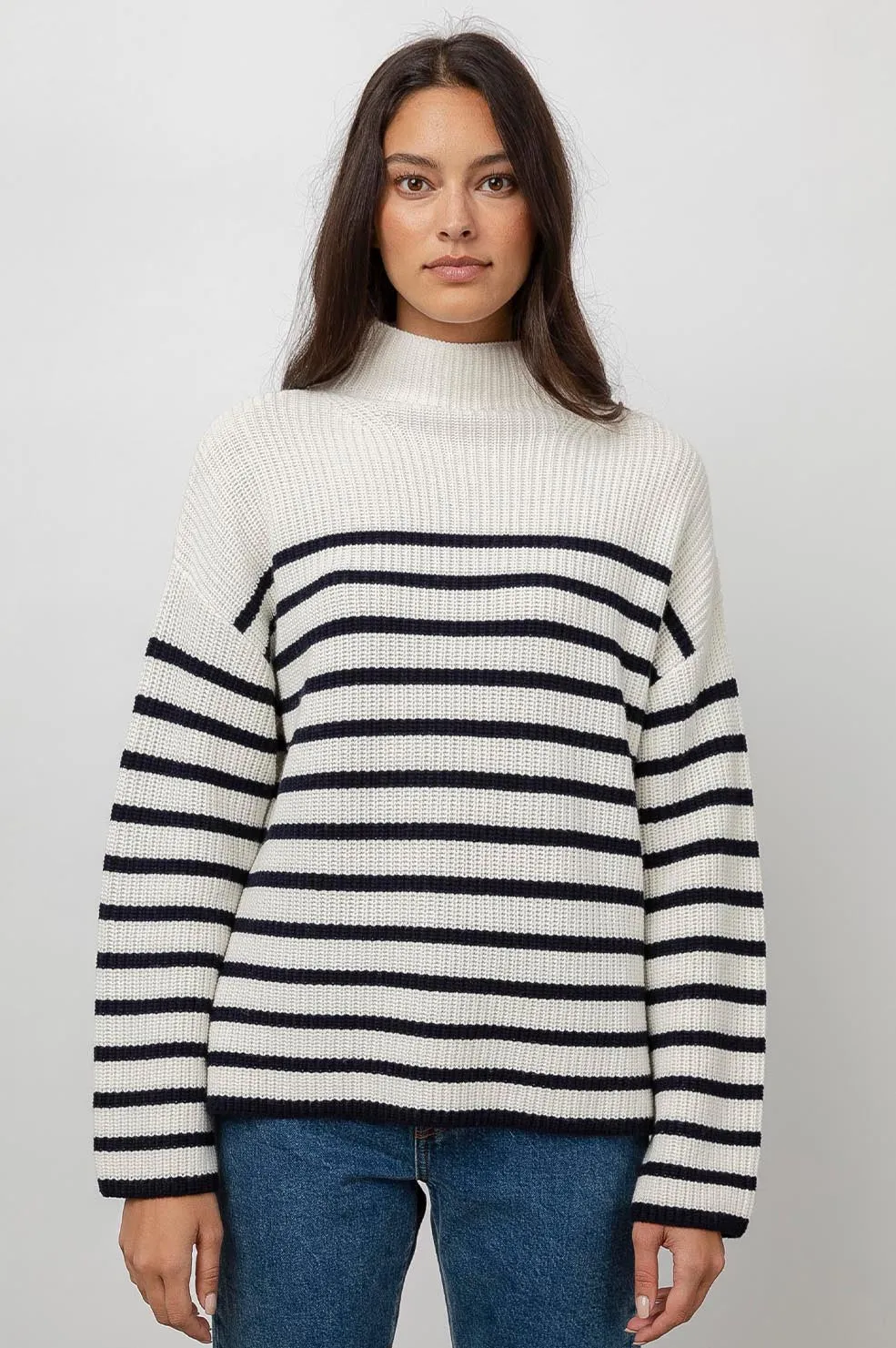 CLAUDIA SWEATER - CREAM NAVY STRIPE sold by Rails product image thumbnail 4