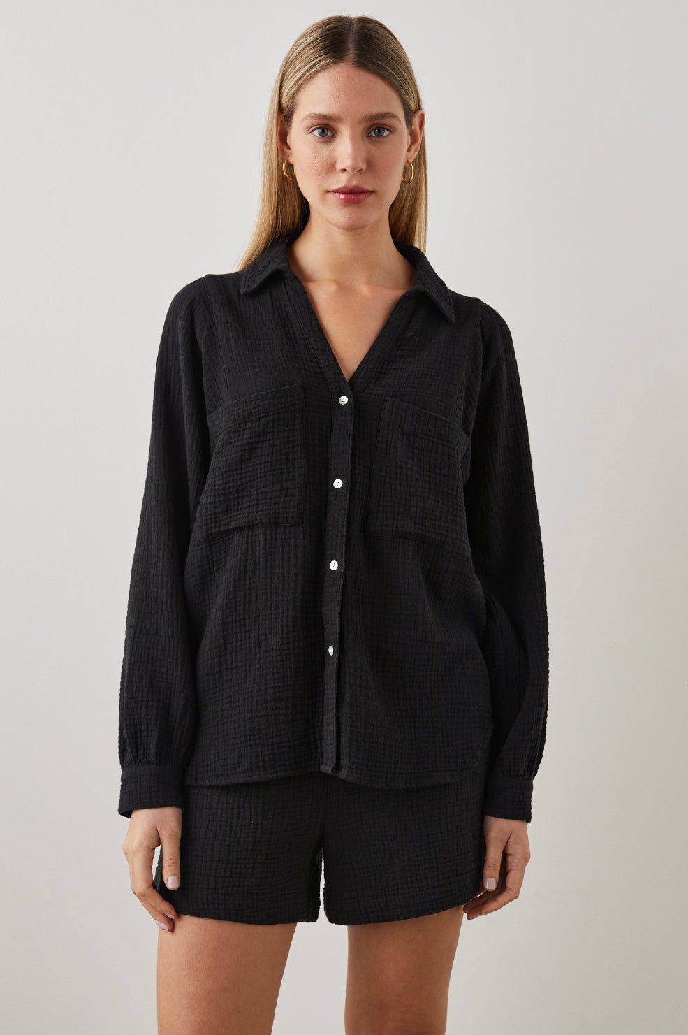 LAUREN SHIRT - BLACK sold by Rails